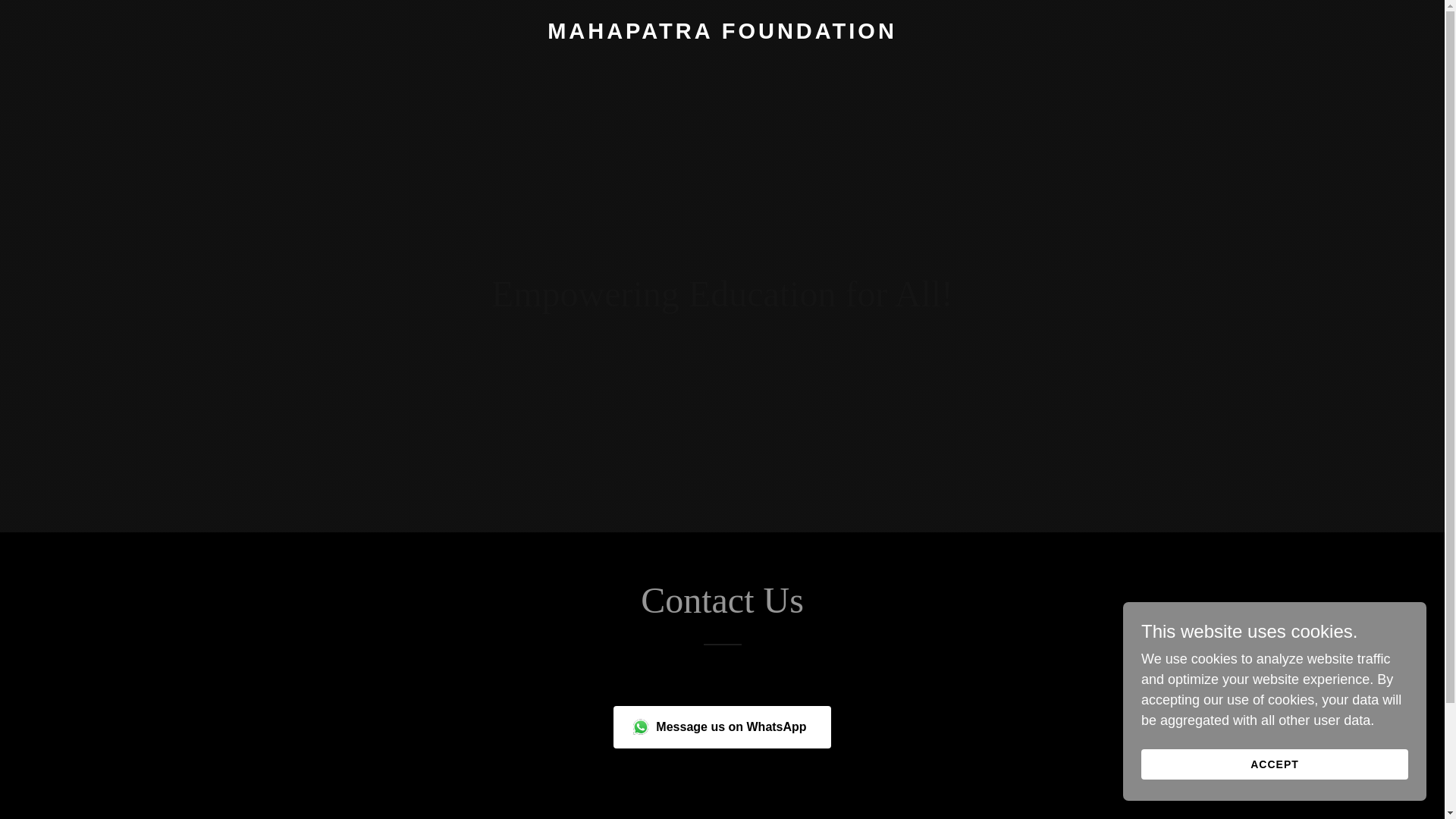 website screenshot of https://mahapatra.foundation/