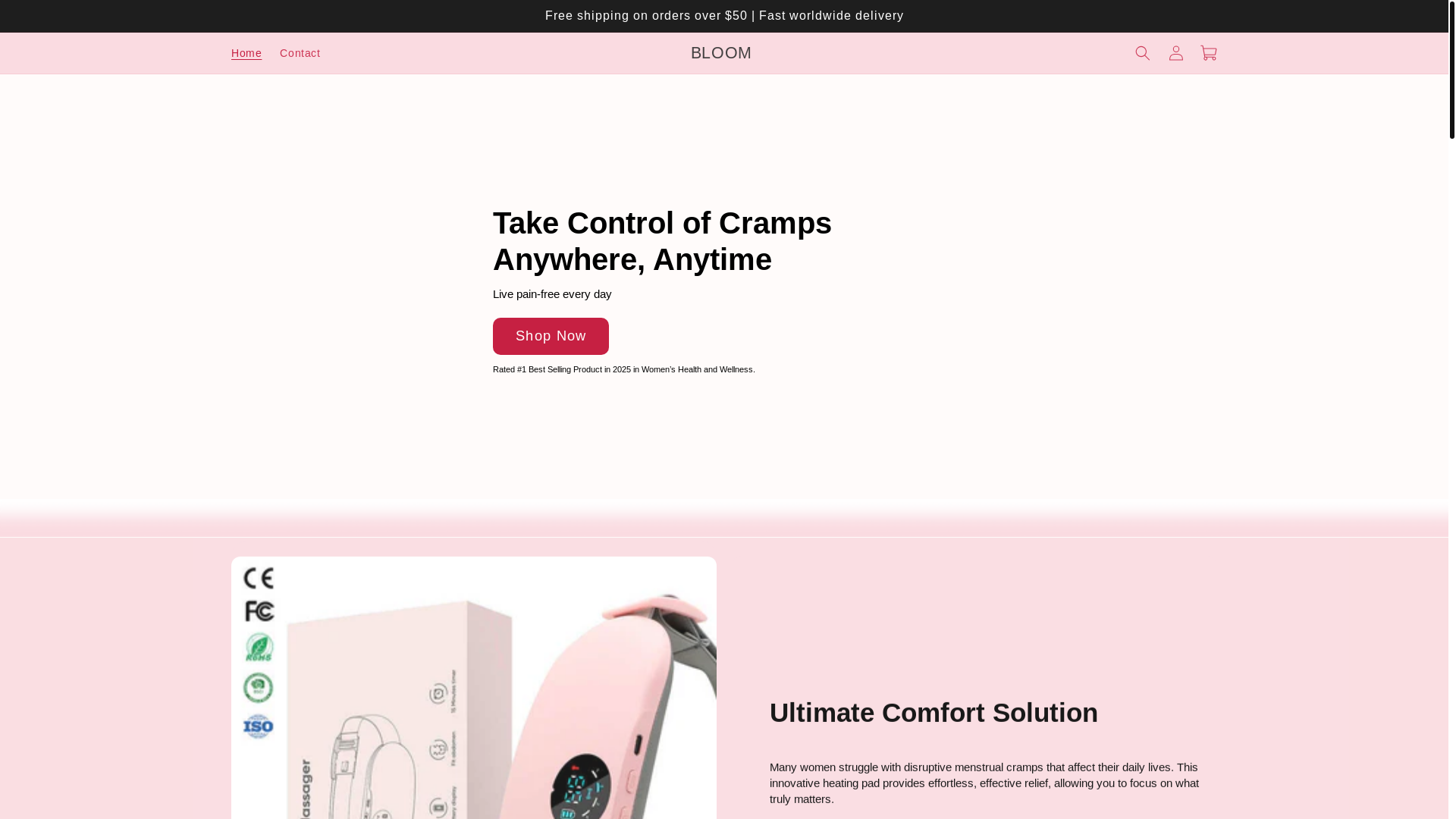 website screenshot of https://shopbloomeco.com/