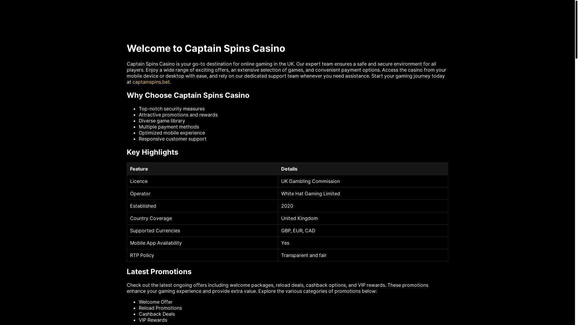 website screenshot of https://captainspins-bet.pages.dev/