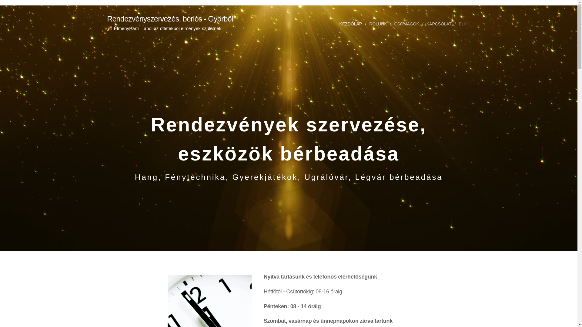 website screenshot of https://elmenyparty.hu/