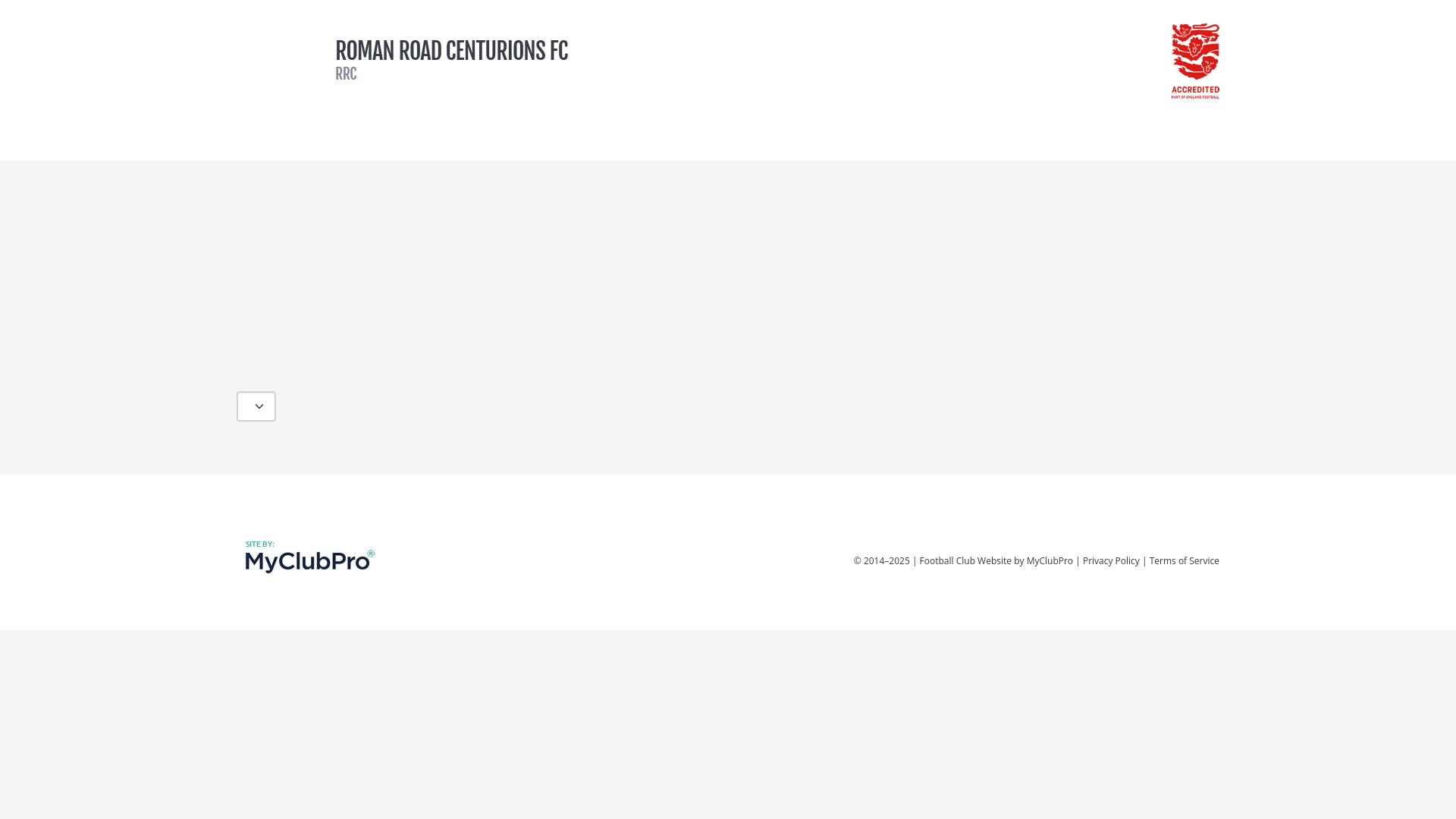 website screenshot of https://romanroadcenturionsfc.co.uk/