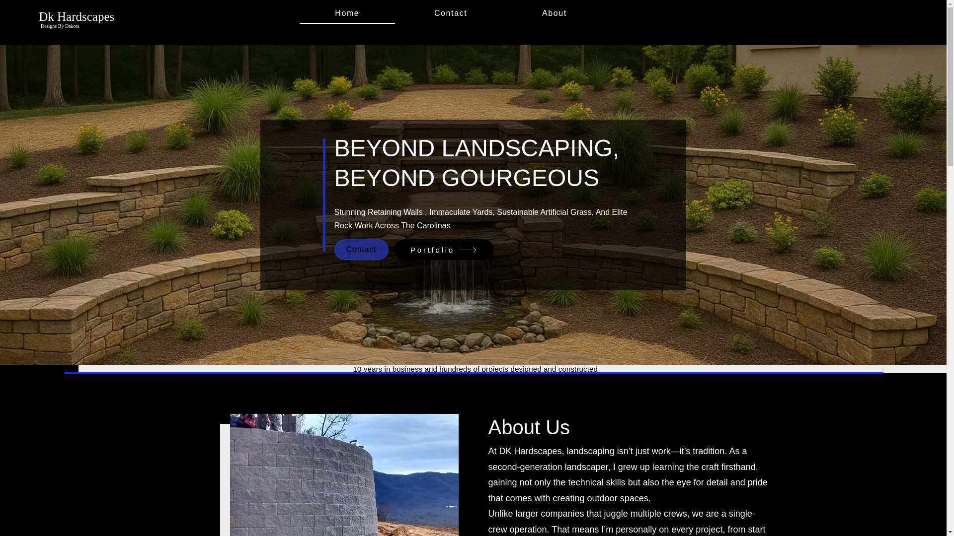 website screenshot of https://dkhardscapeswnc.com/