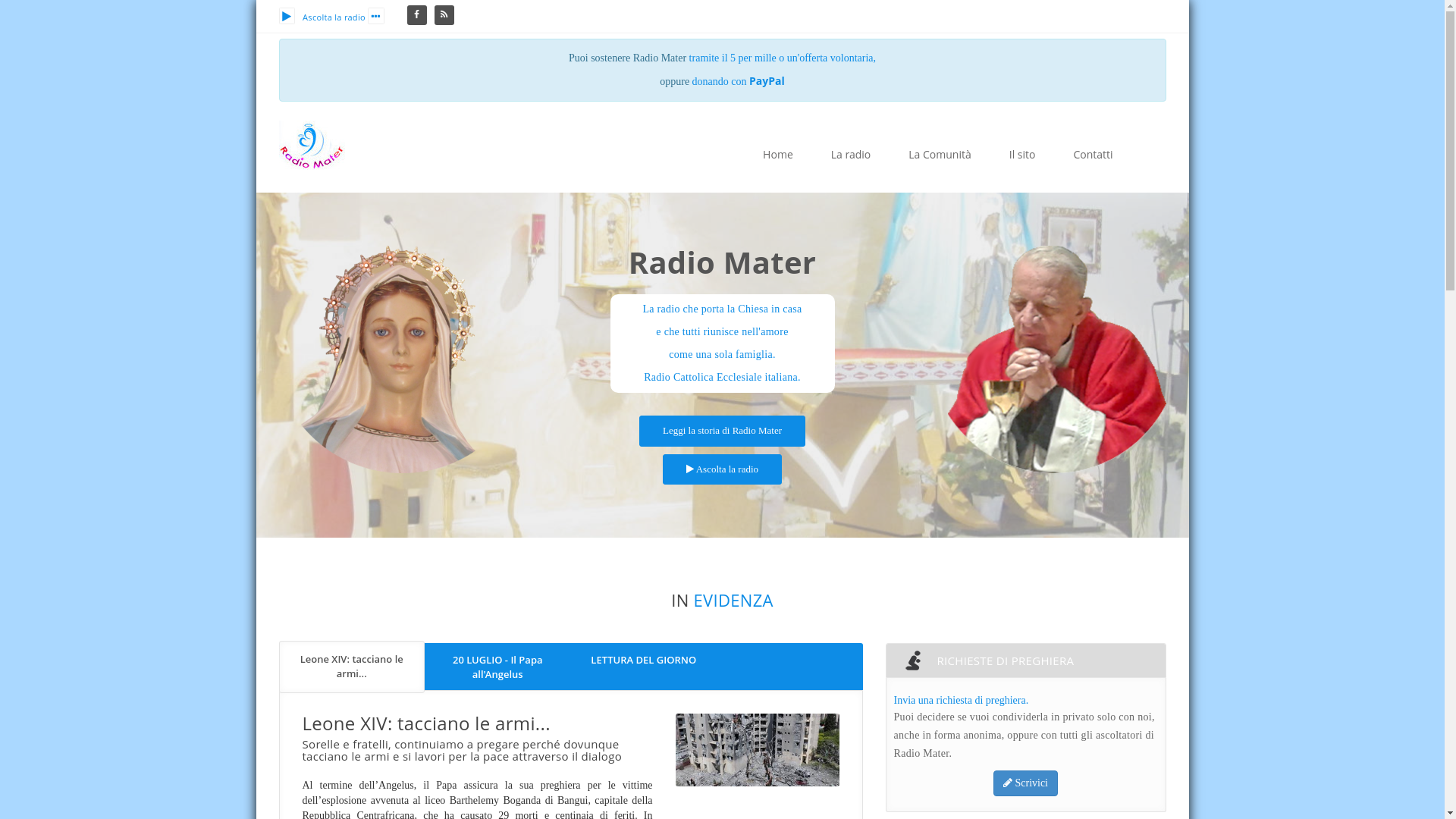 website screenshot of https://radiomater.org/