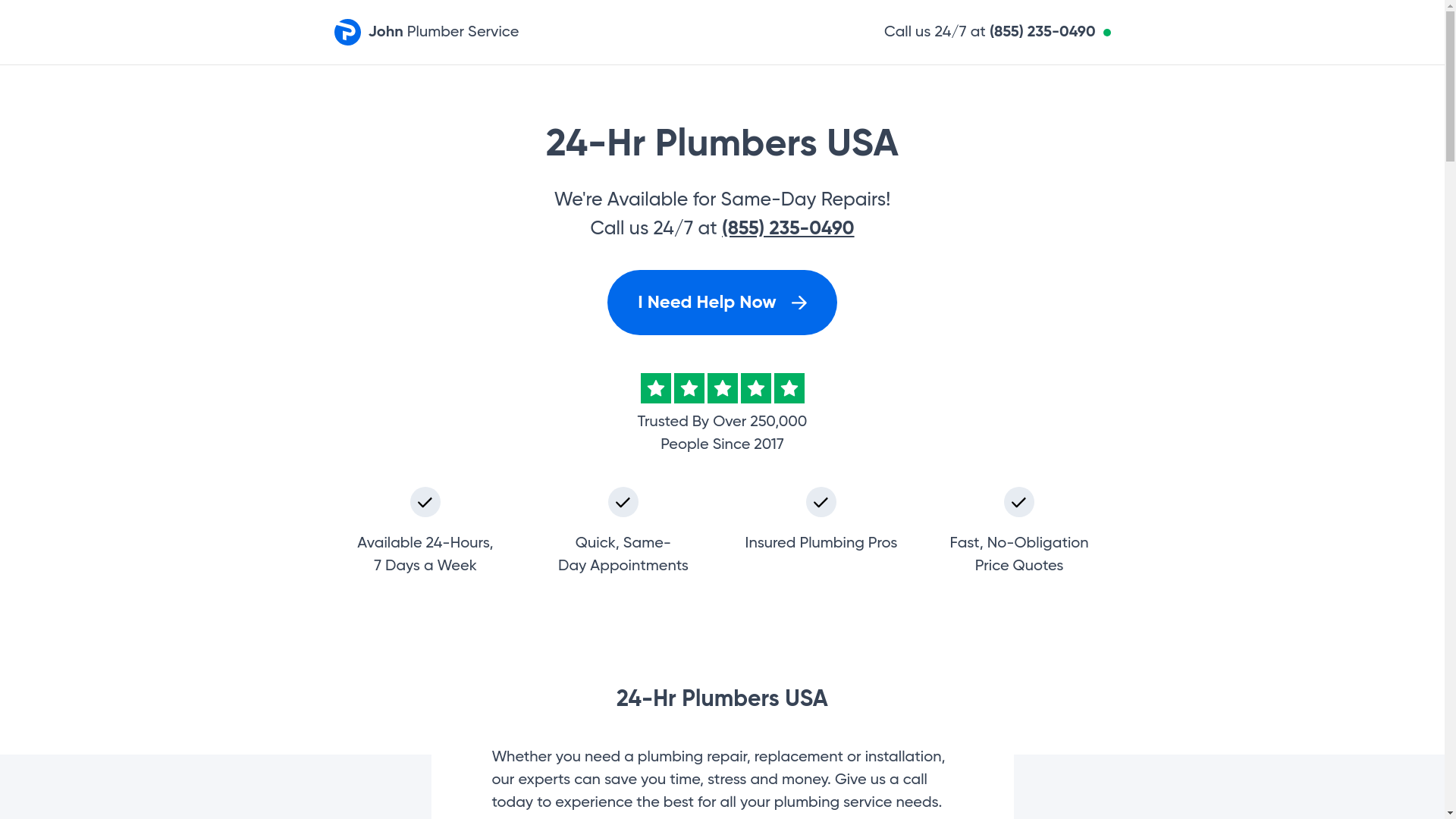 website screenshot of https://johnplumberservice.pages.dev/