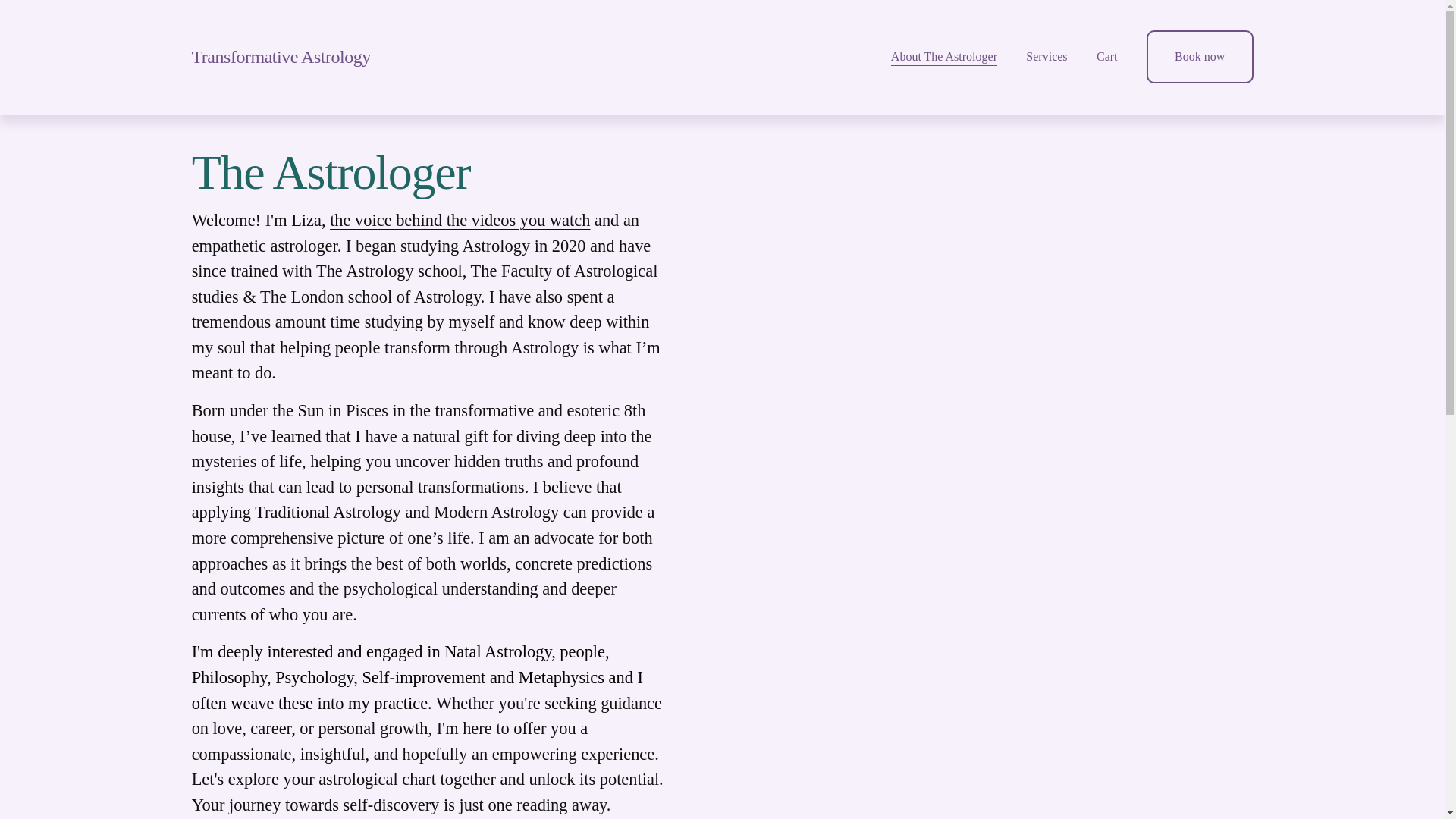website screenshot of https://transformativeastrology.world/