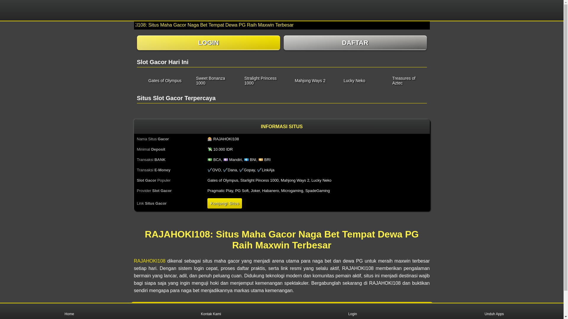 website screenshot of https://rajahoki108.pages.dev/