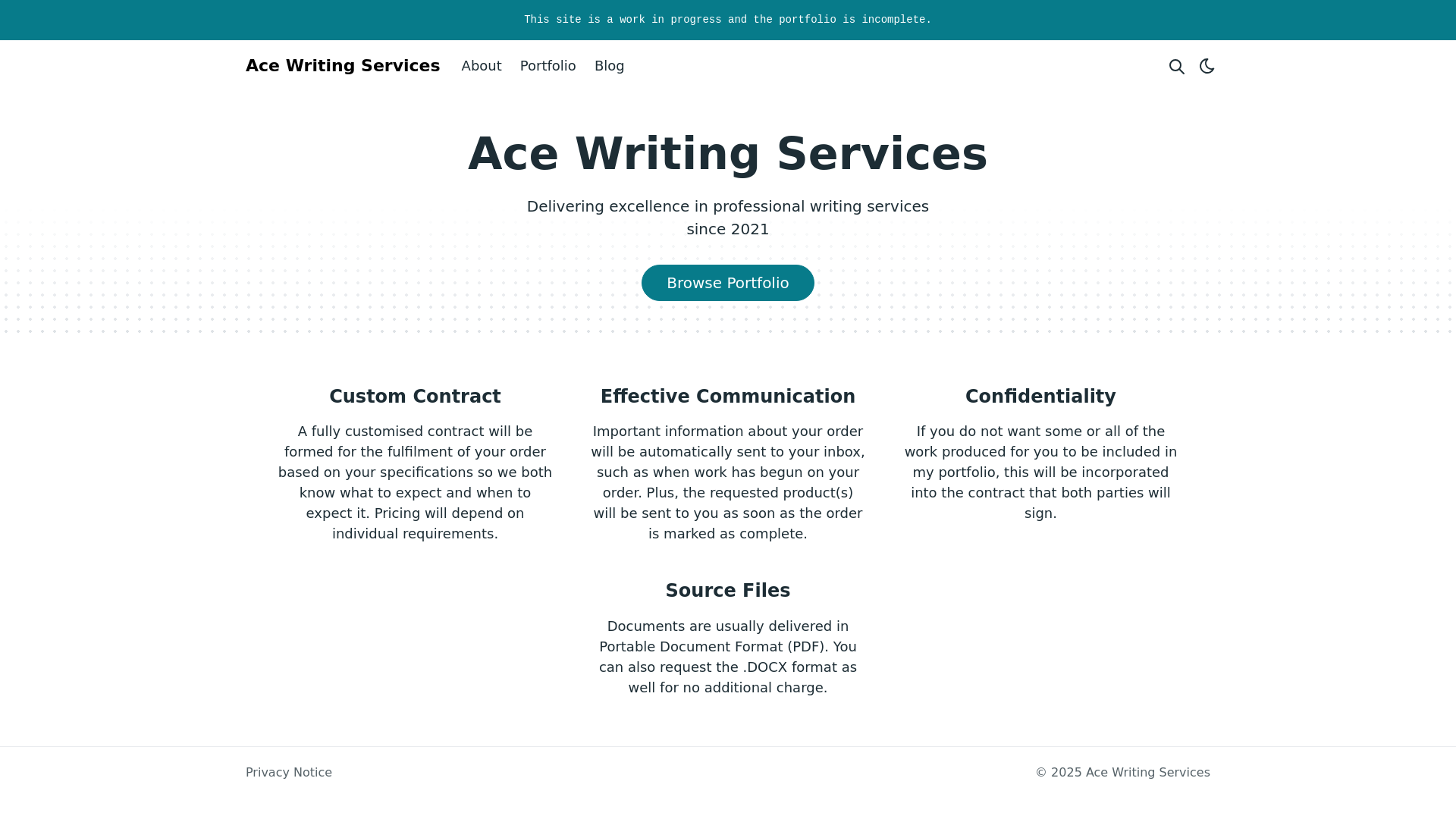 website screenshot of https://ace-writing-services-website.pages.dev/