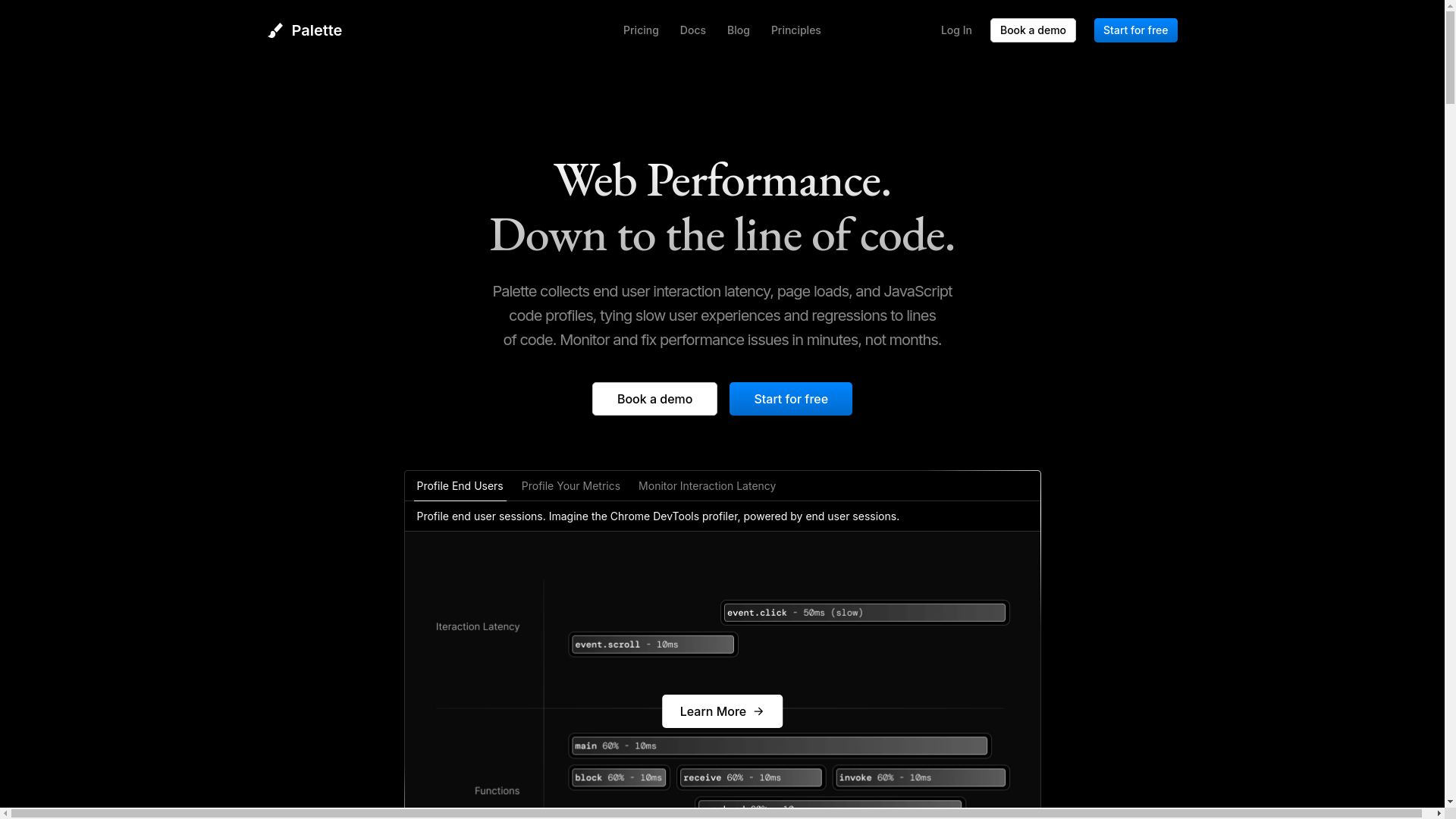 website screenshot of https://palette.dev/