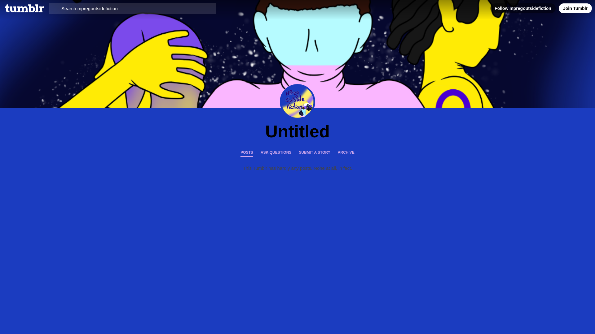 website screenshot of https://mpregoutsidefiction.blog/