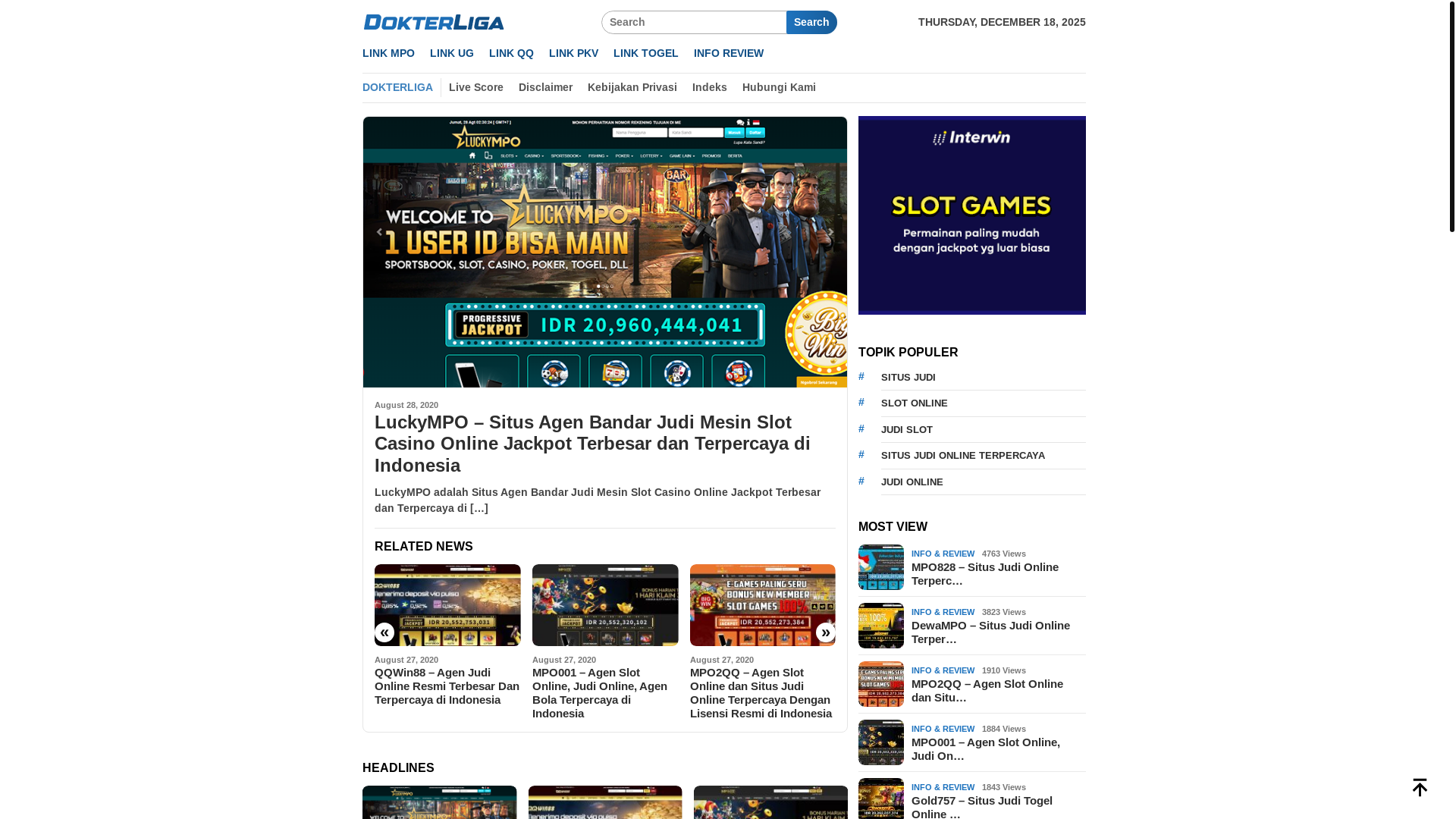 website screenshot of https://dokterliga.my/