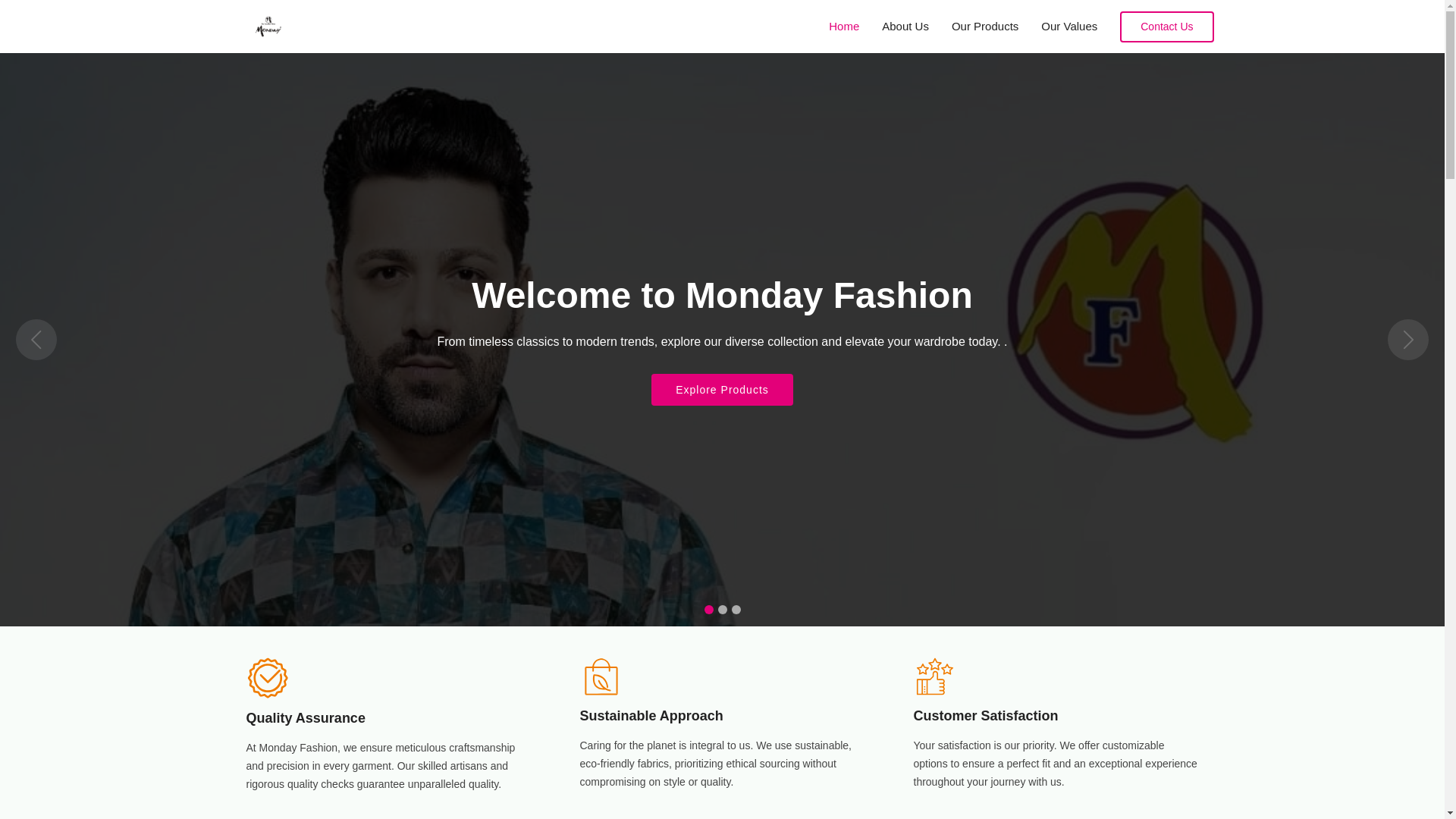 website screenshot of https://mondayfashion.in/