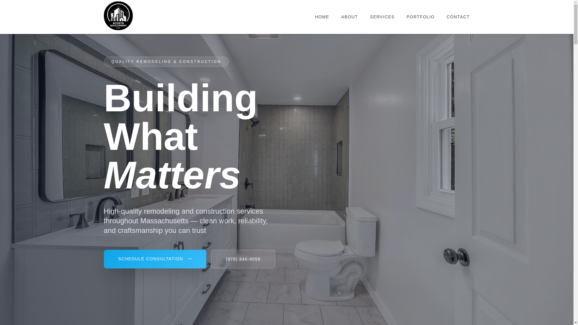 website screenshot of https://acosta-dev-llc.com/