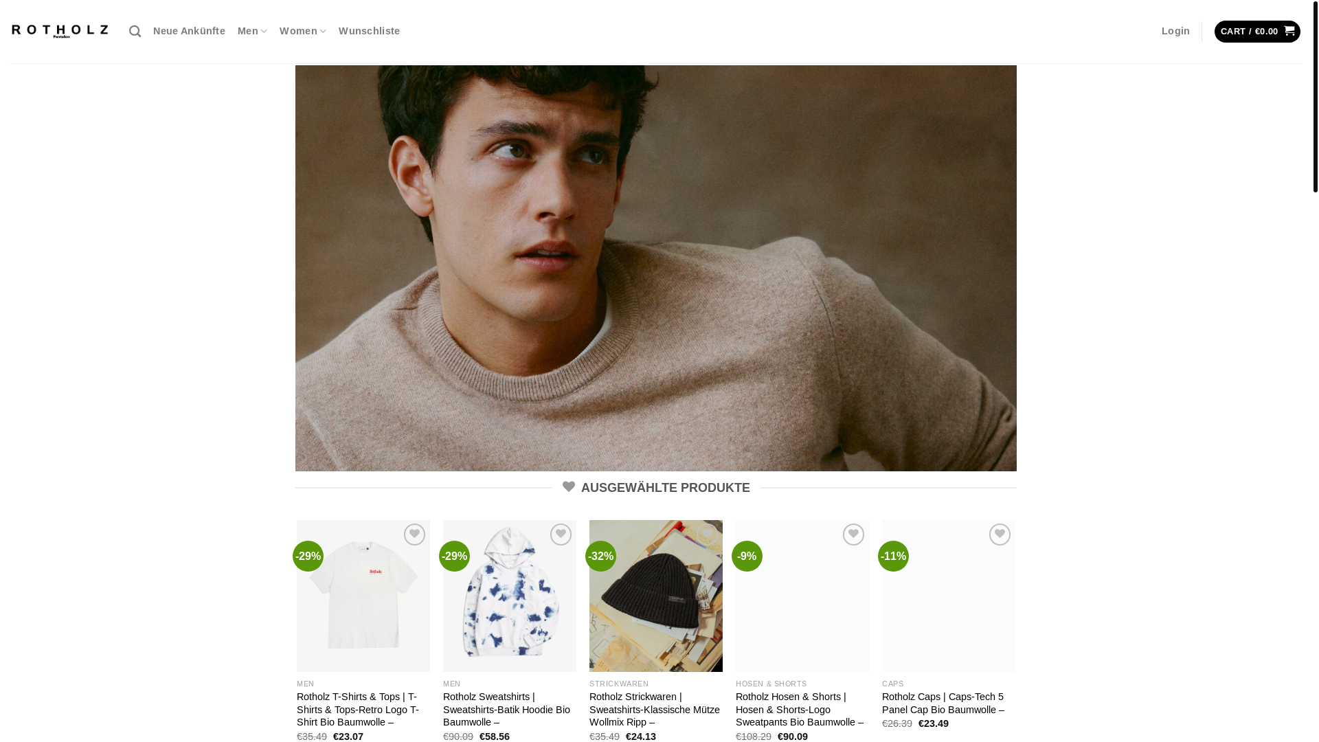 website screenshot of https://rotholzpantalon.com/