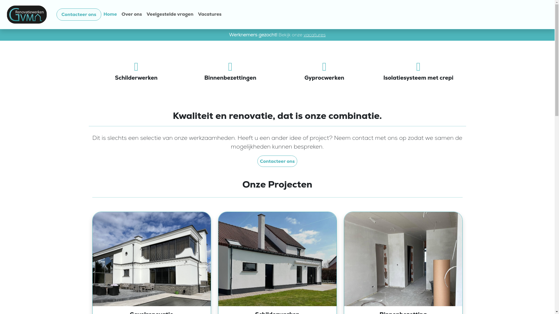 website screenshot of https://gvmrenovatiewerken.be/
