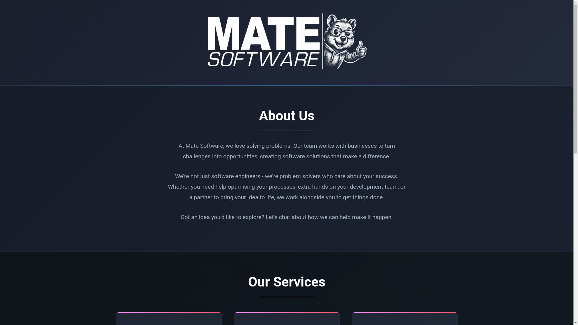 website screenshot of https://matesoftware.com.au/