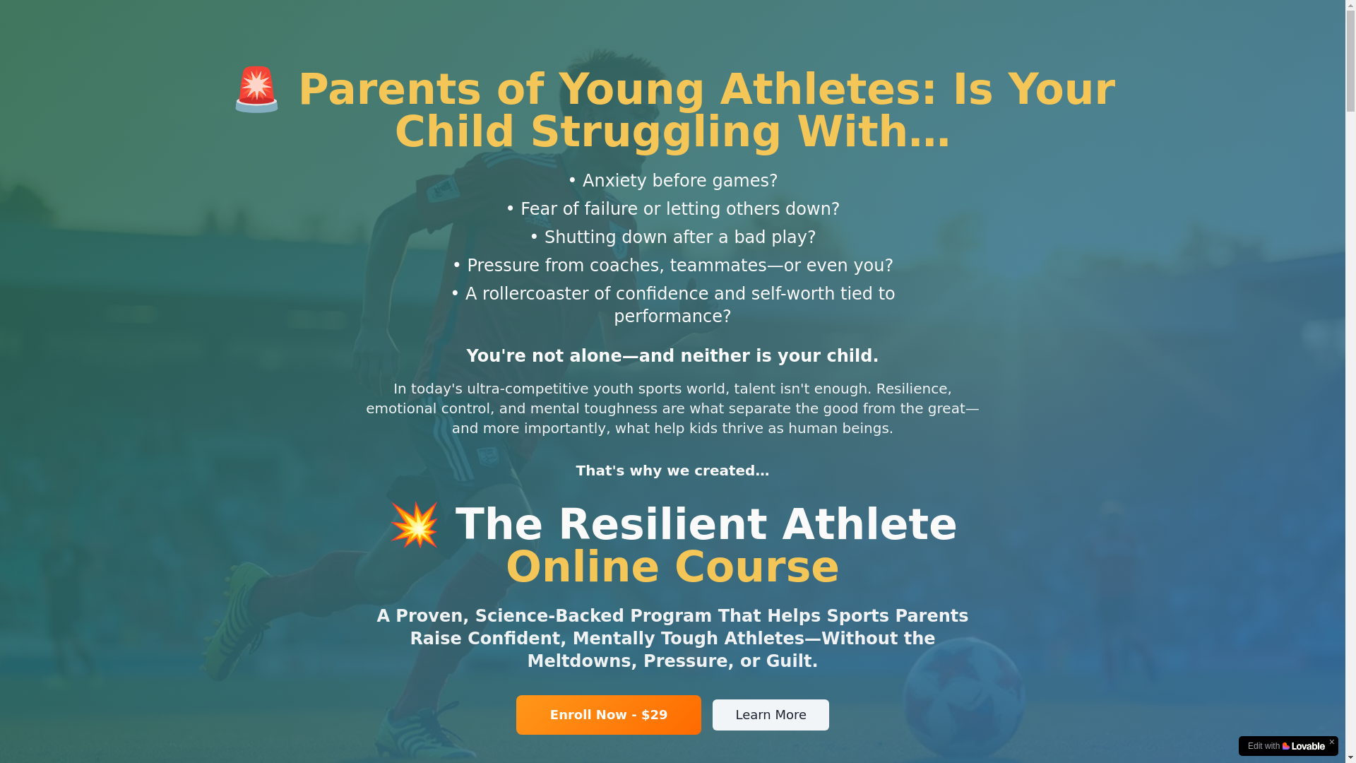 website screenshot of https://myresilientathlete.com/