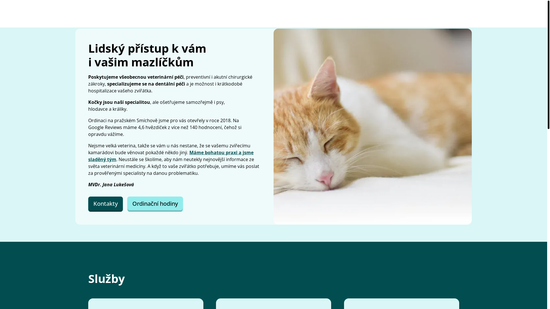 website screenshot of https://veterina-smichov.pages.dev/