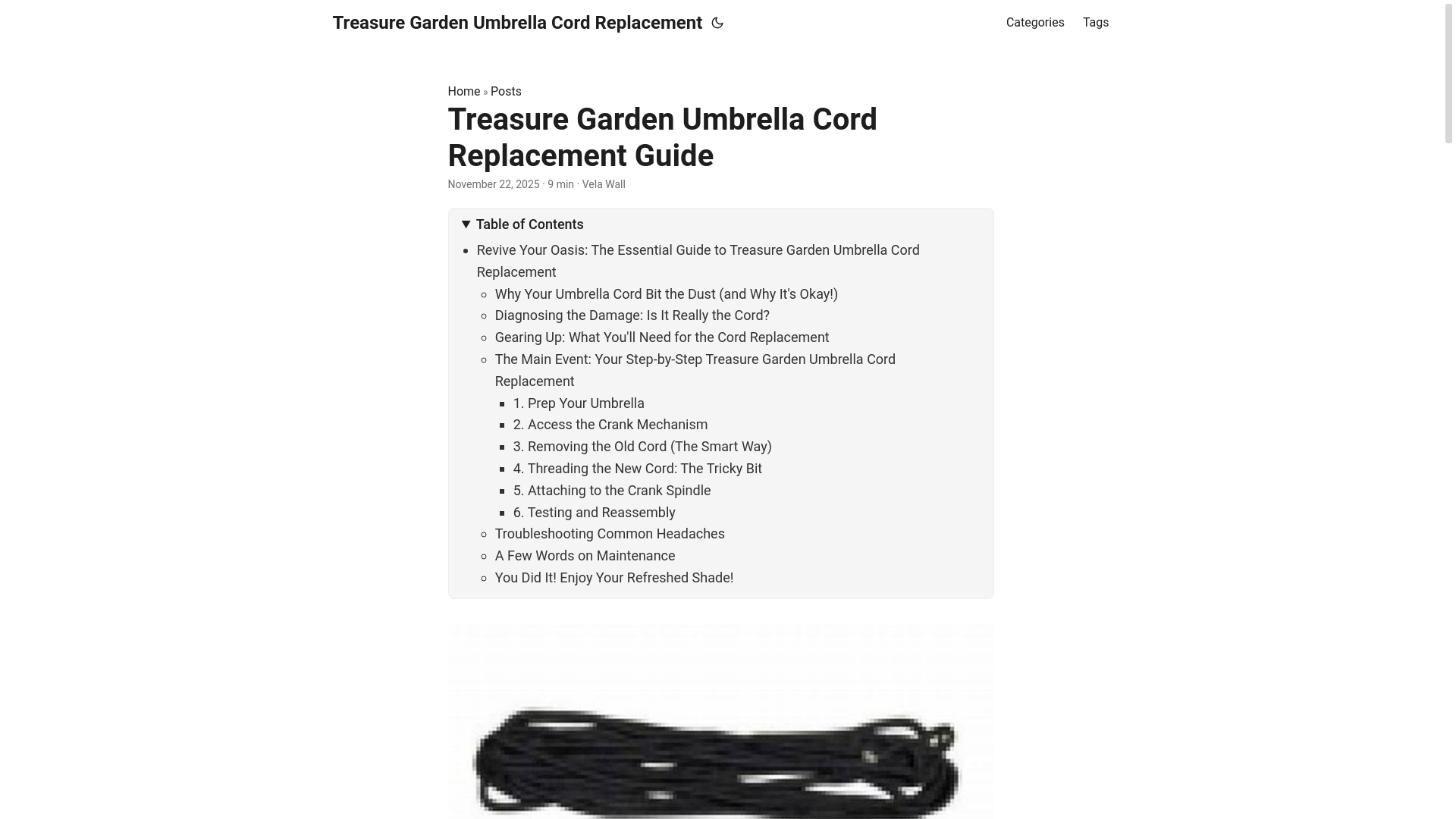 website screenshot of https://treasuregardenumbrellacordreplacement.pages.dev/