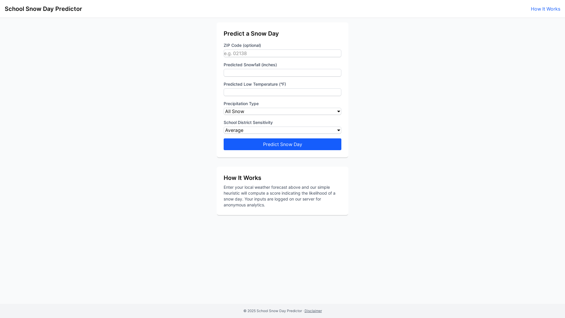 website screenshot of https://20892d54-school-snow-day-frontend.pages.dev/