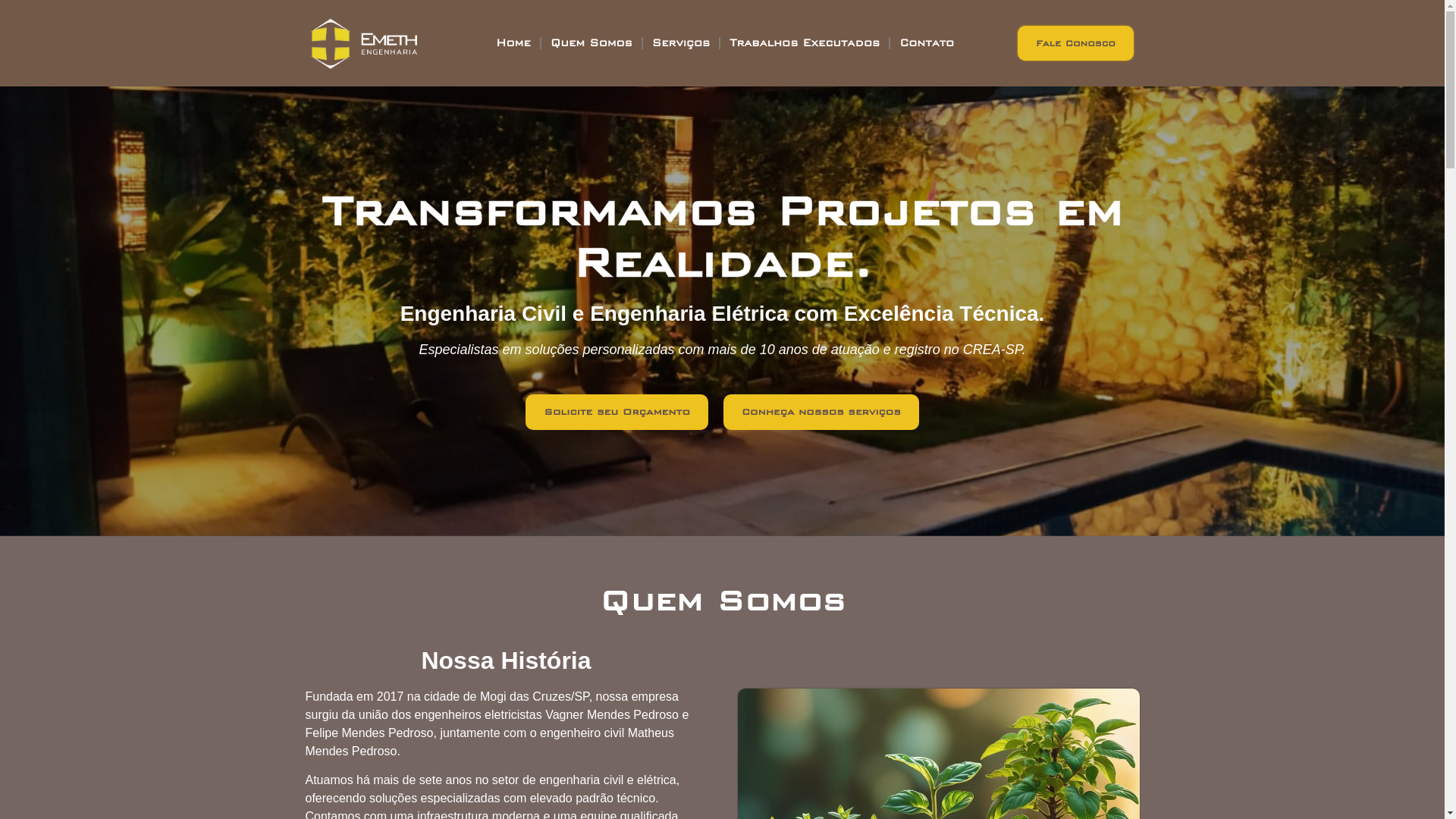 website screenshot of https://emethengenharia.com.br/