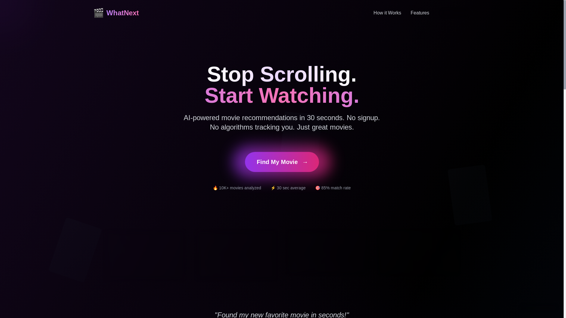 website screenshot of https://whatnext.pages.dev/
