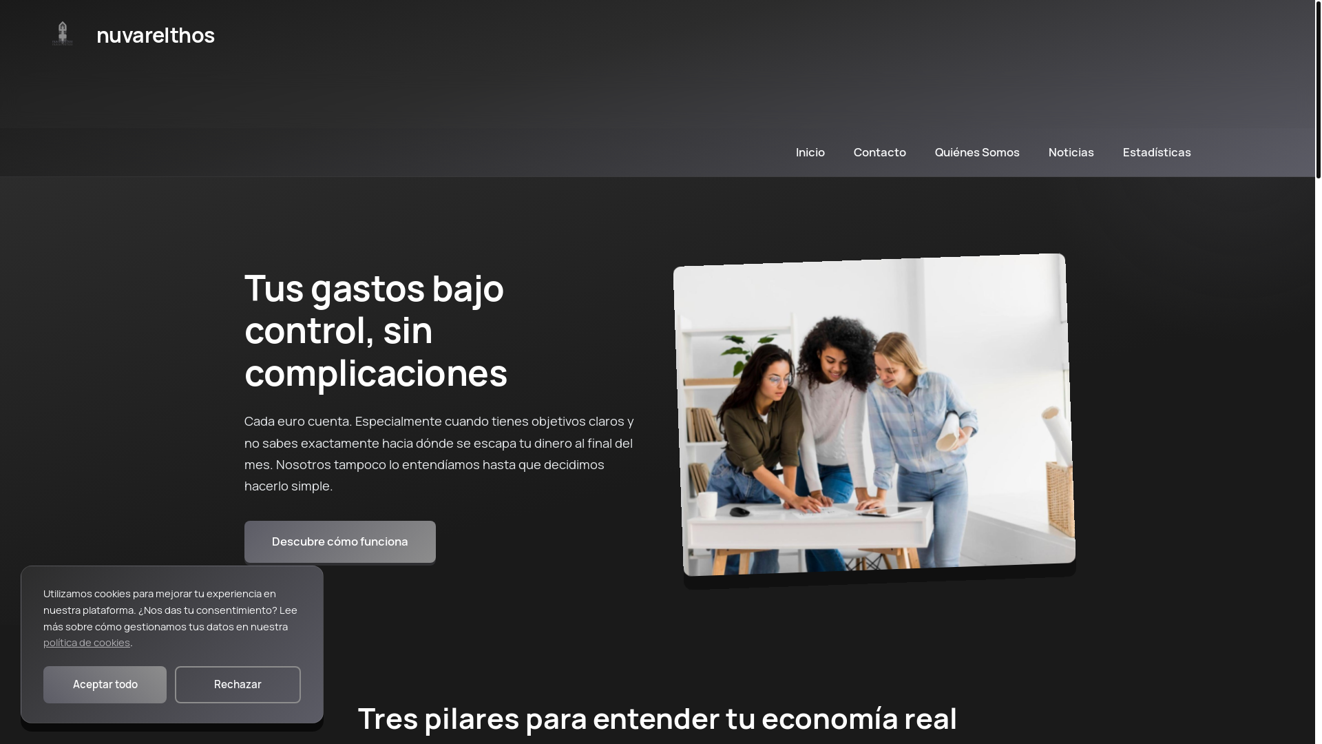website screenshot of https://nuvarelthos.com/