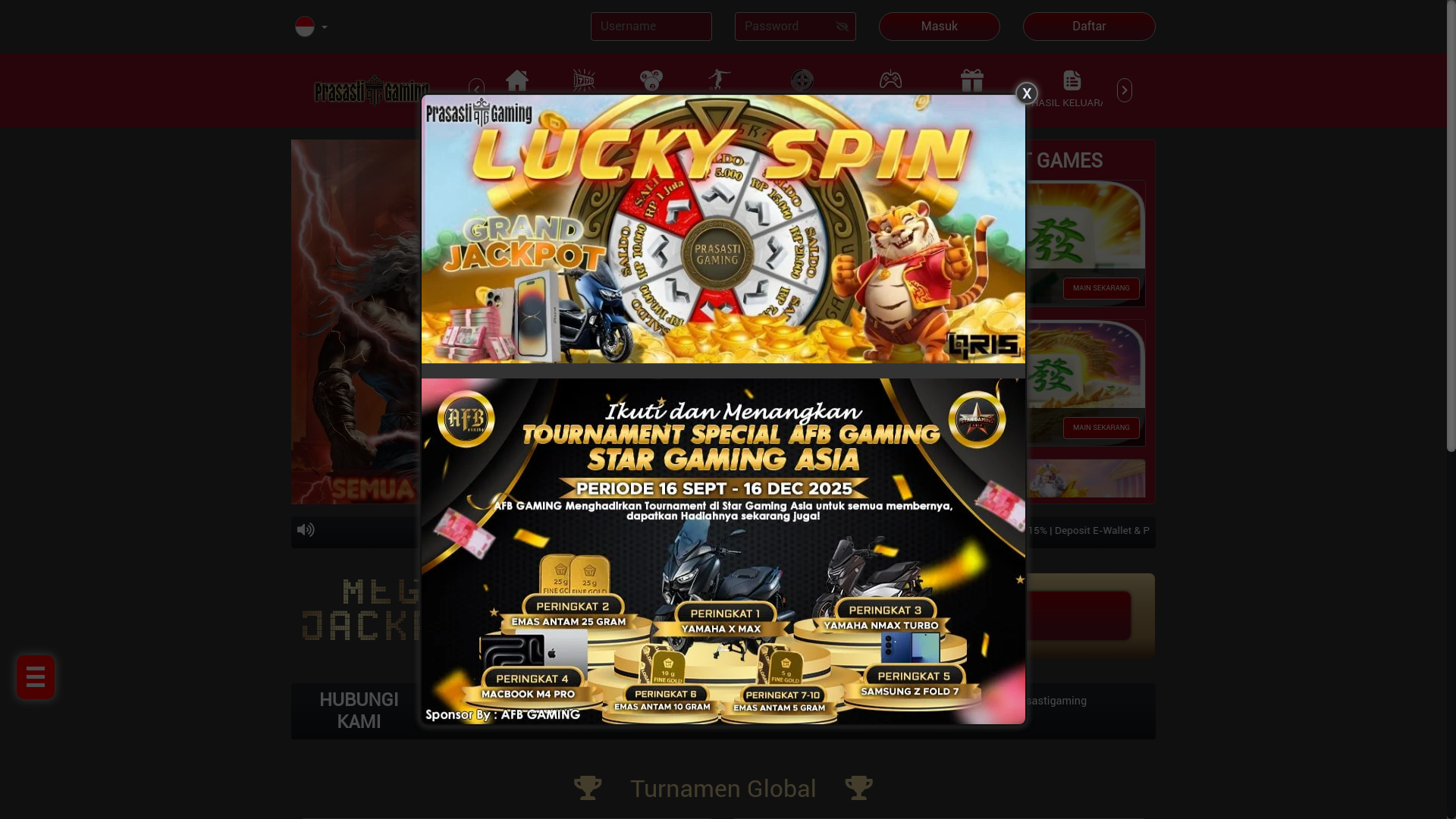 website screenshot of https://boxprasastigaming.mom/