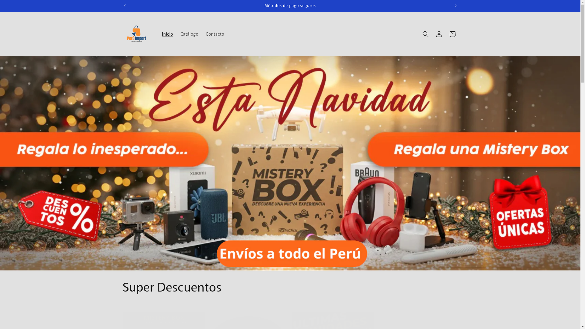 website screenshot of https://peruimportshop.com/