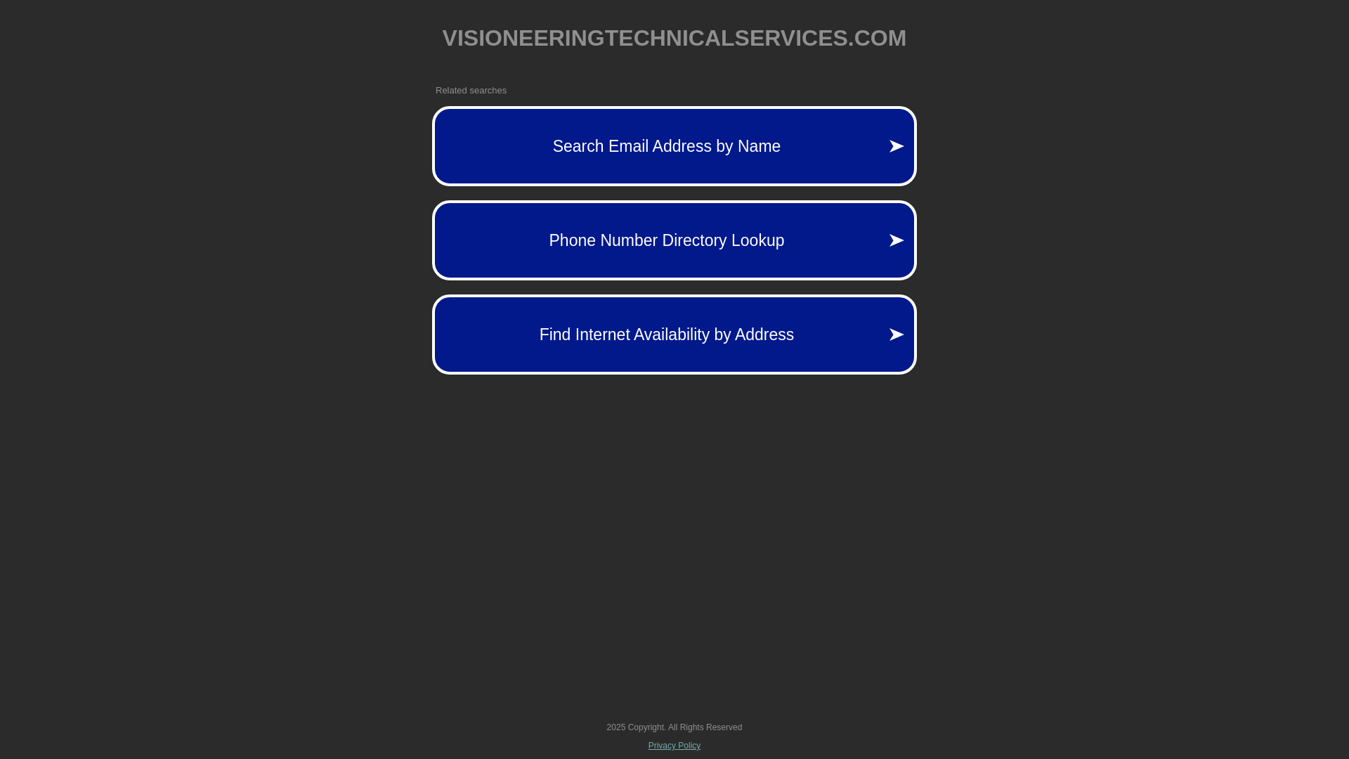 website screenshot of https://visioneeringtechnicalservices.com/