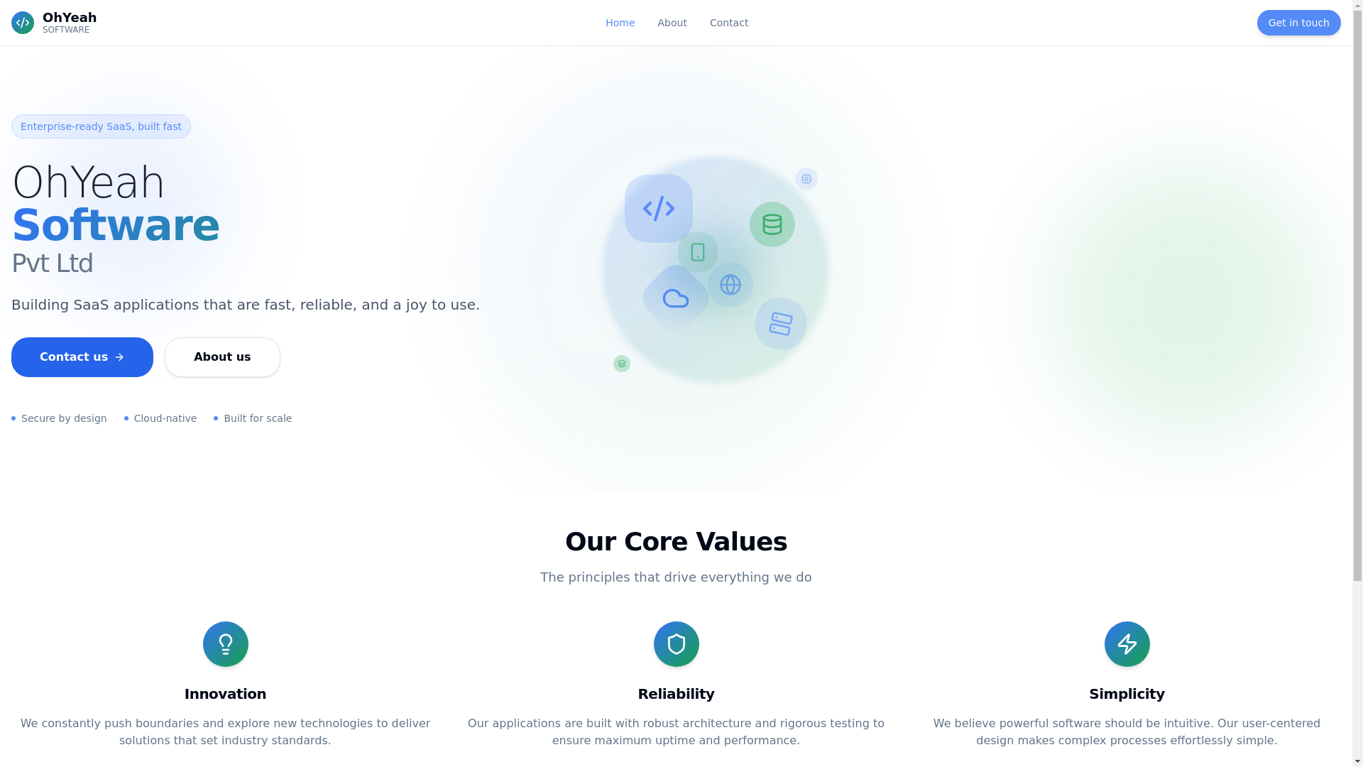 website screenshot of https://ohyeah-corp-showcase.pages.dev/