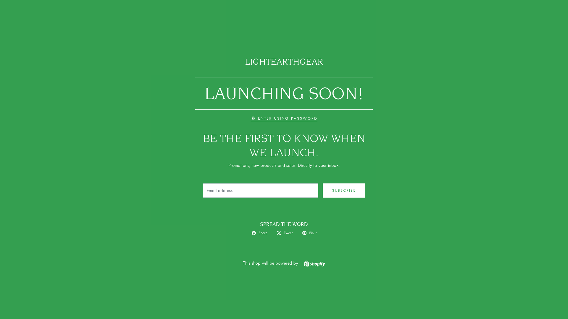 website screenshot of https://lightearthgear.com/