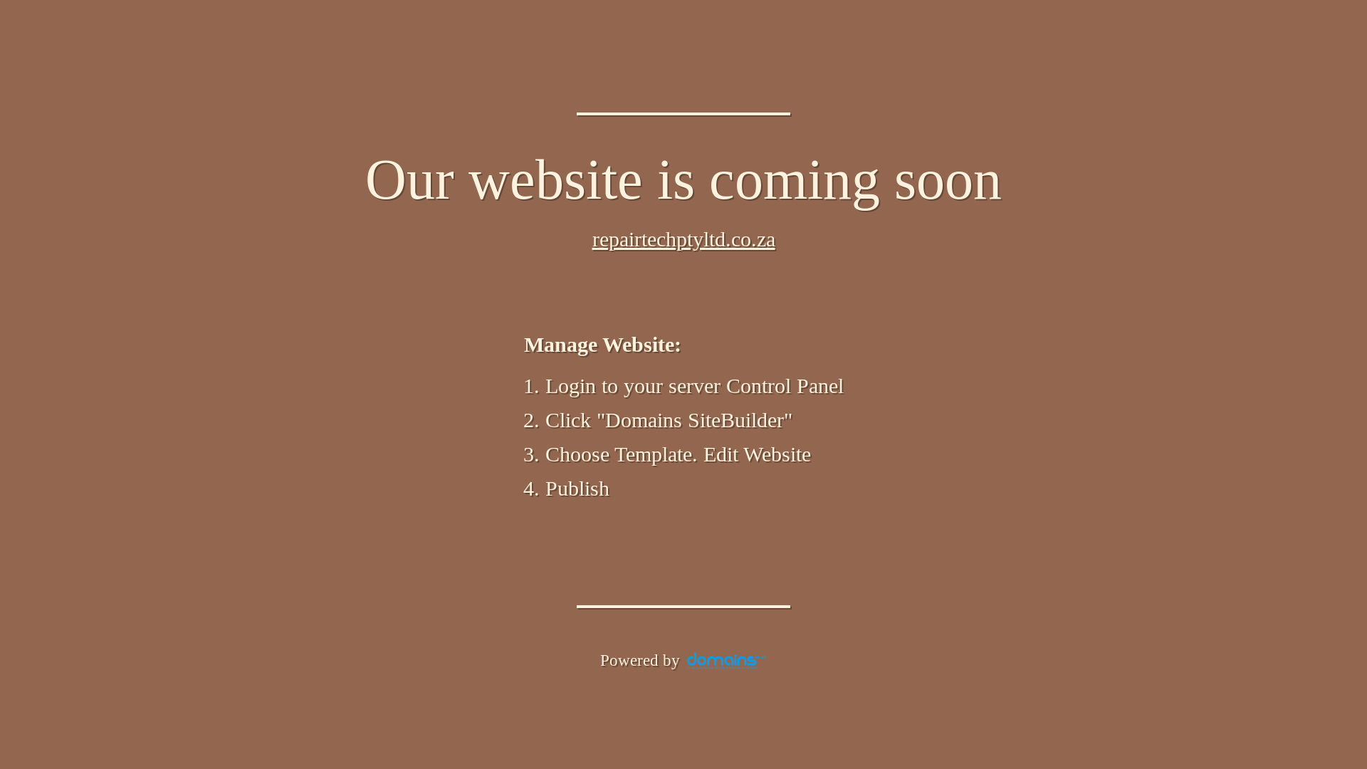website screenshot of https://repairtechptyltd.co.za/