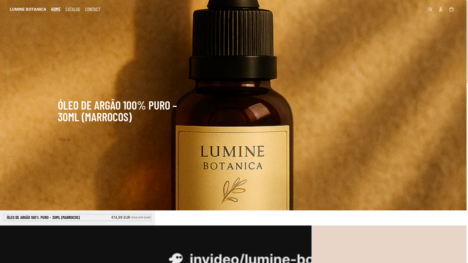 website screenshot of https://luminebotanica.com/
