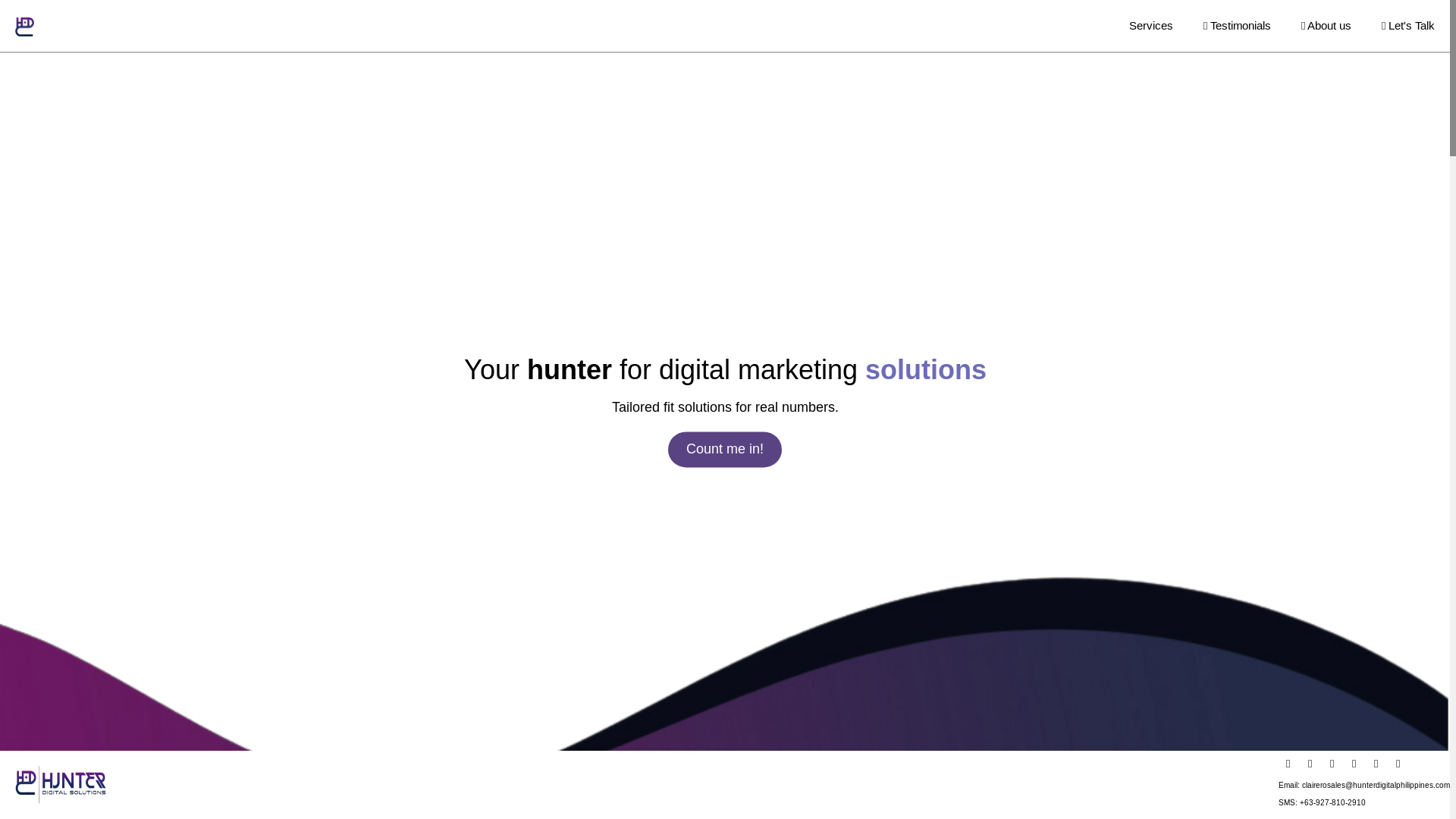 website screenshot of https://hunterdigitalph.com/