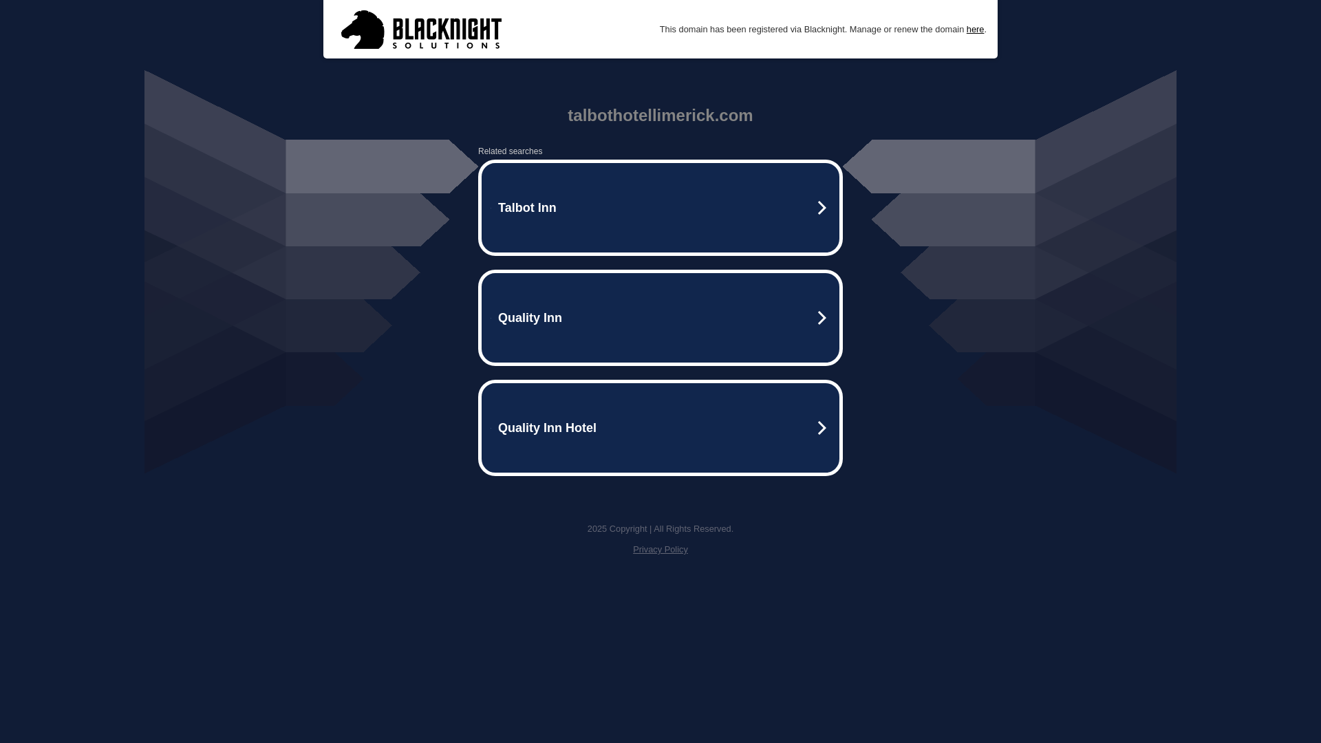 website screenshot of https://talbothotellimerick.com/