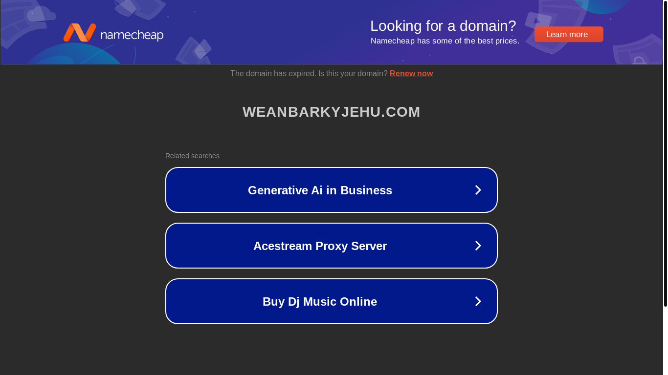 website screenshot of https://weanbarkyjehu.com/