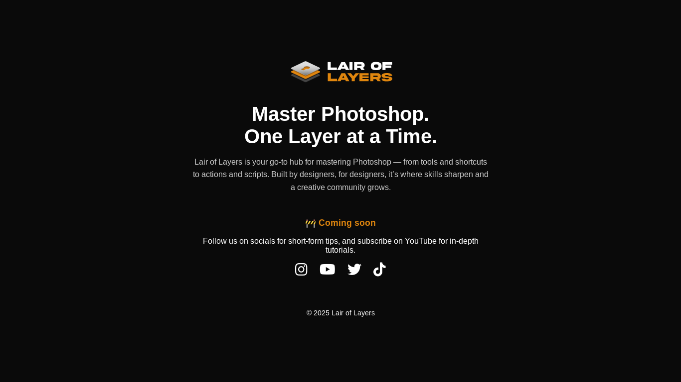 website screenshot of https://lairoflayers.com/