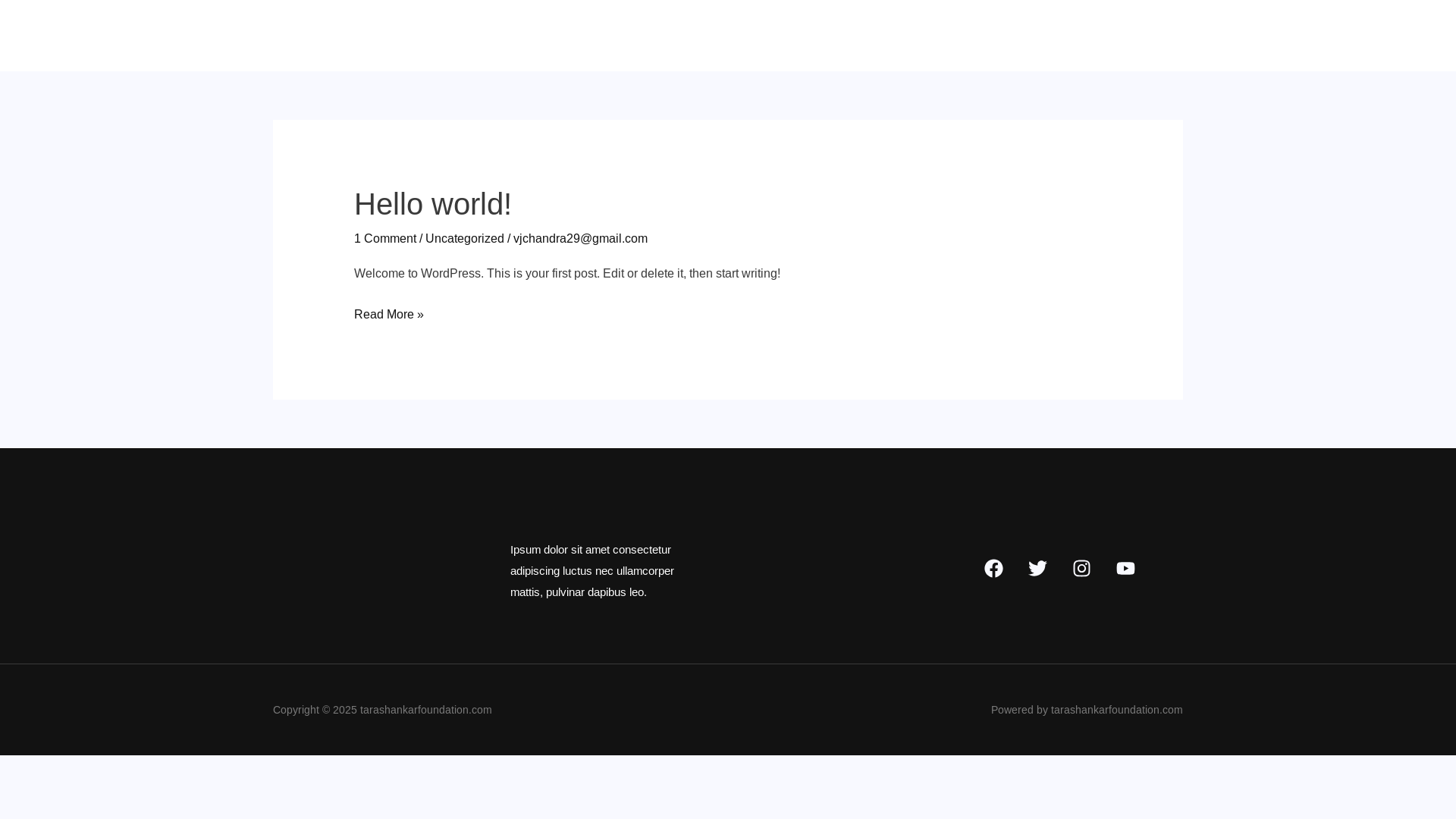 website screenshot of https://tarashankarfoundation.com/
