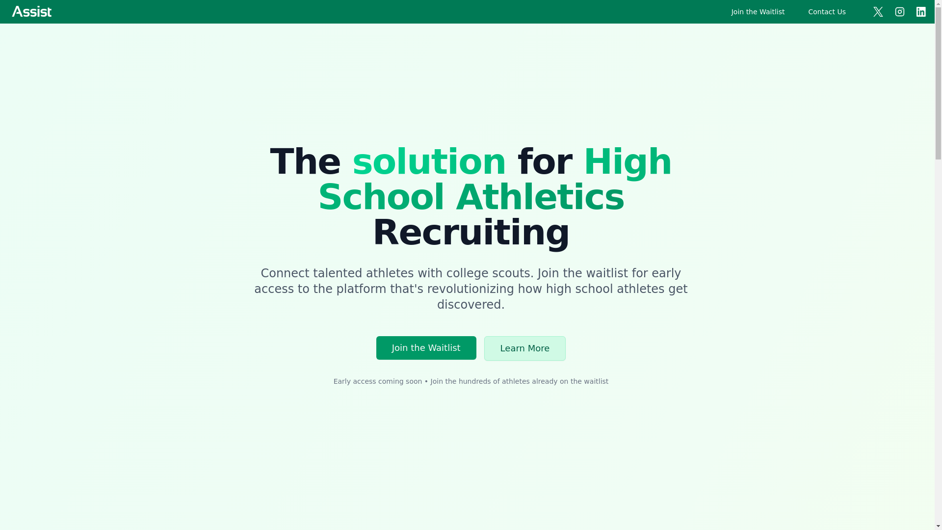 website screenshot of https://assist-waitlist.com/