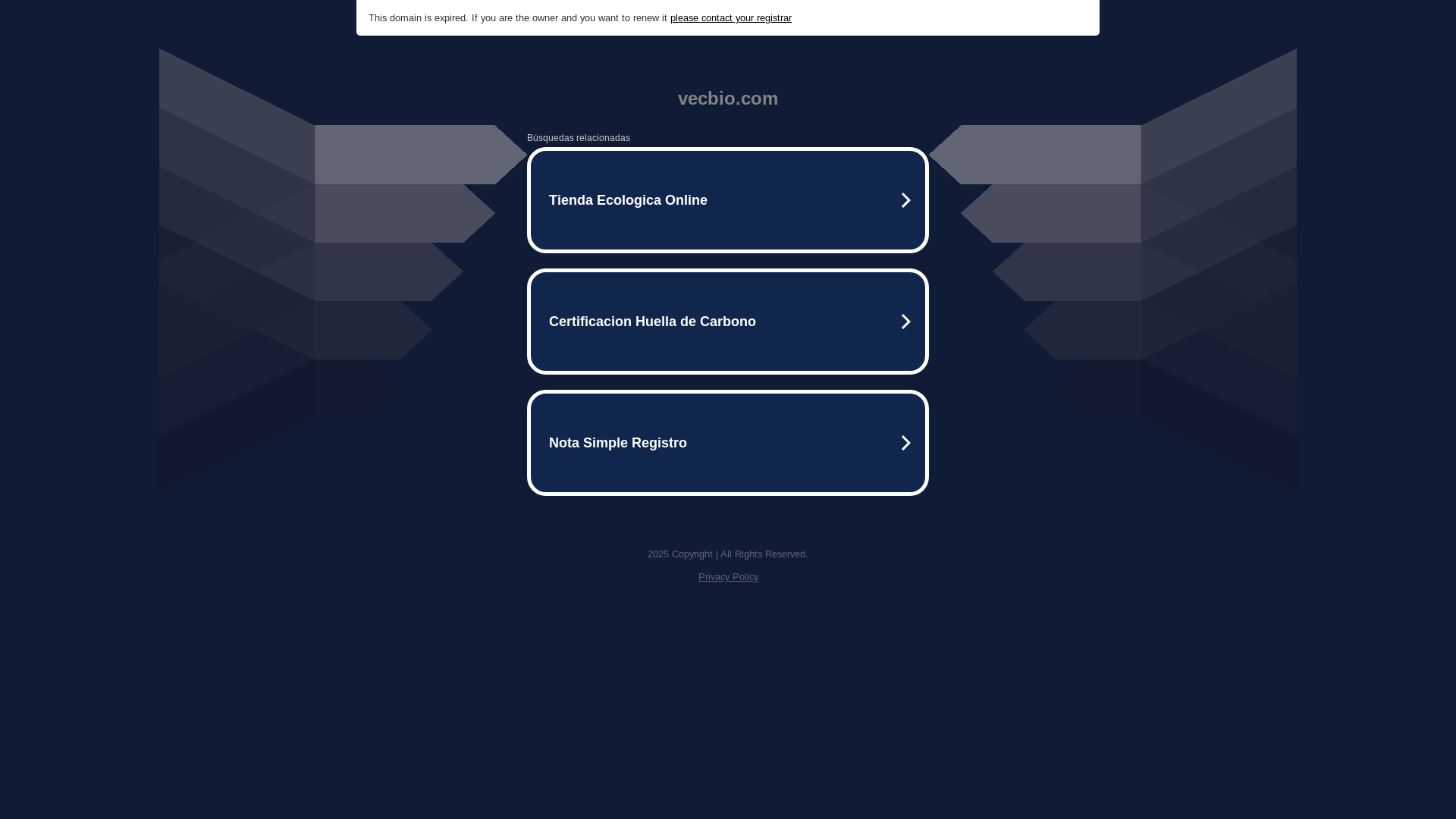 website screenshot of https://vecbio.com/