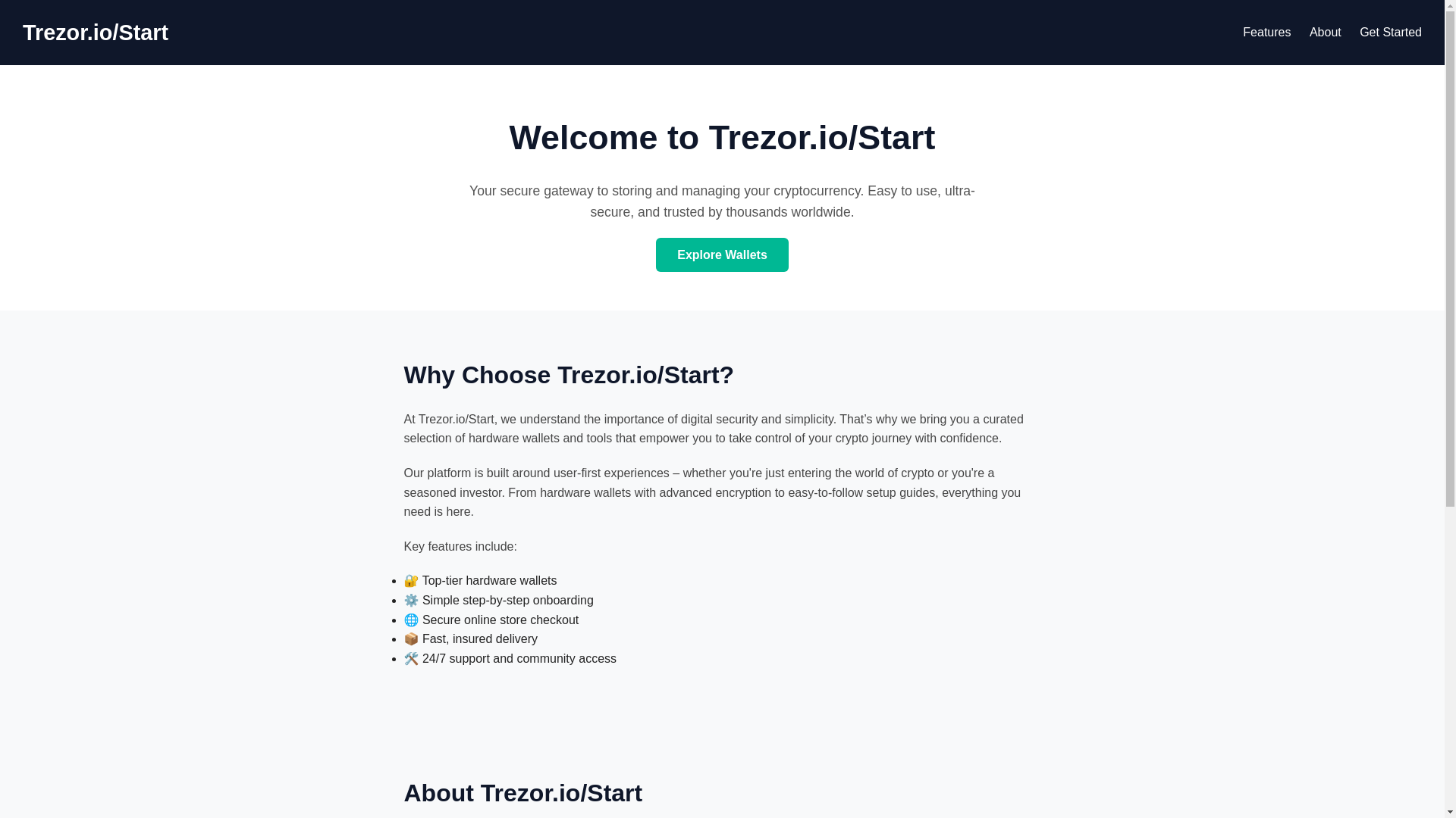 website screenshot of https://en-started-trezor.pages.dev/