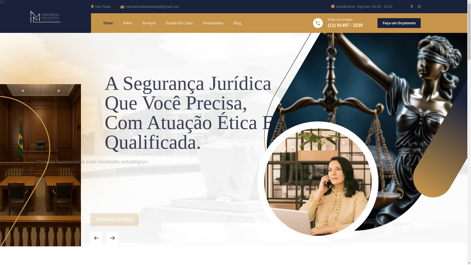 website screenshot of https://marinalvamedeirosadv.com.br/
