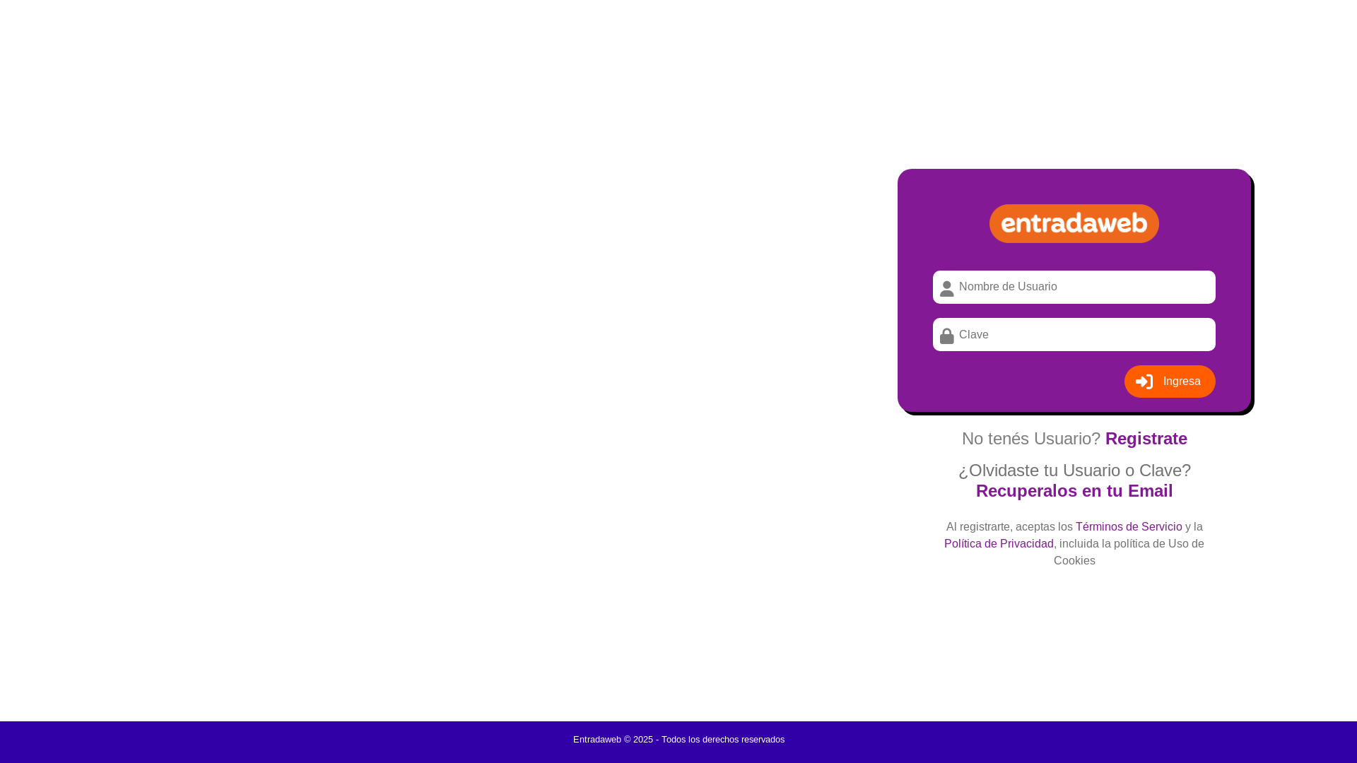 website screenshot of https://boleteria.entradaweb.com.ar/