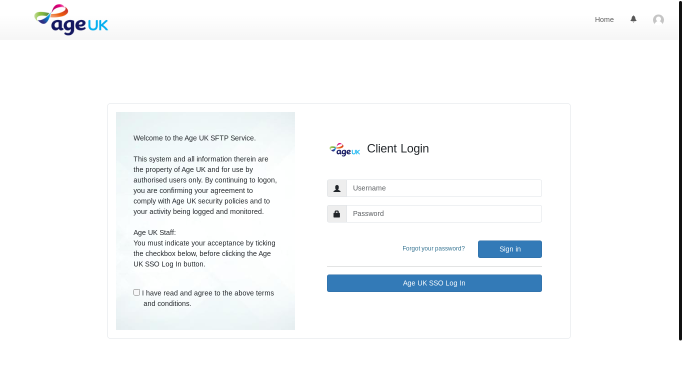 website screenshot of https://sftp.ageuk.org.uk/