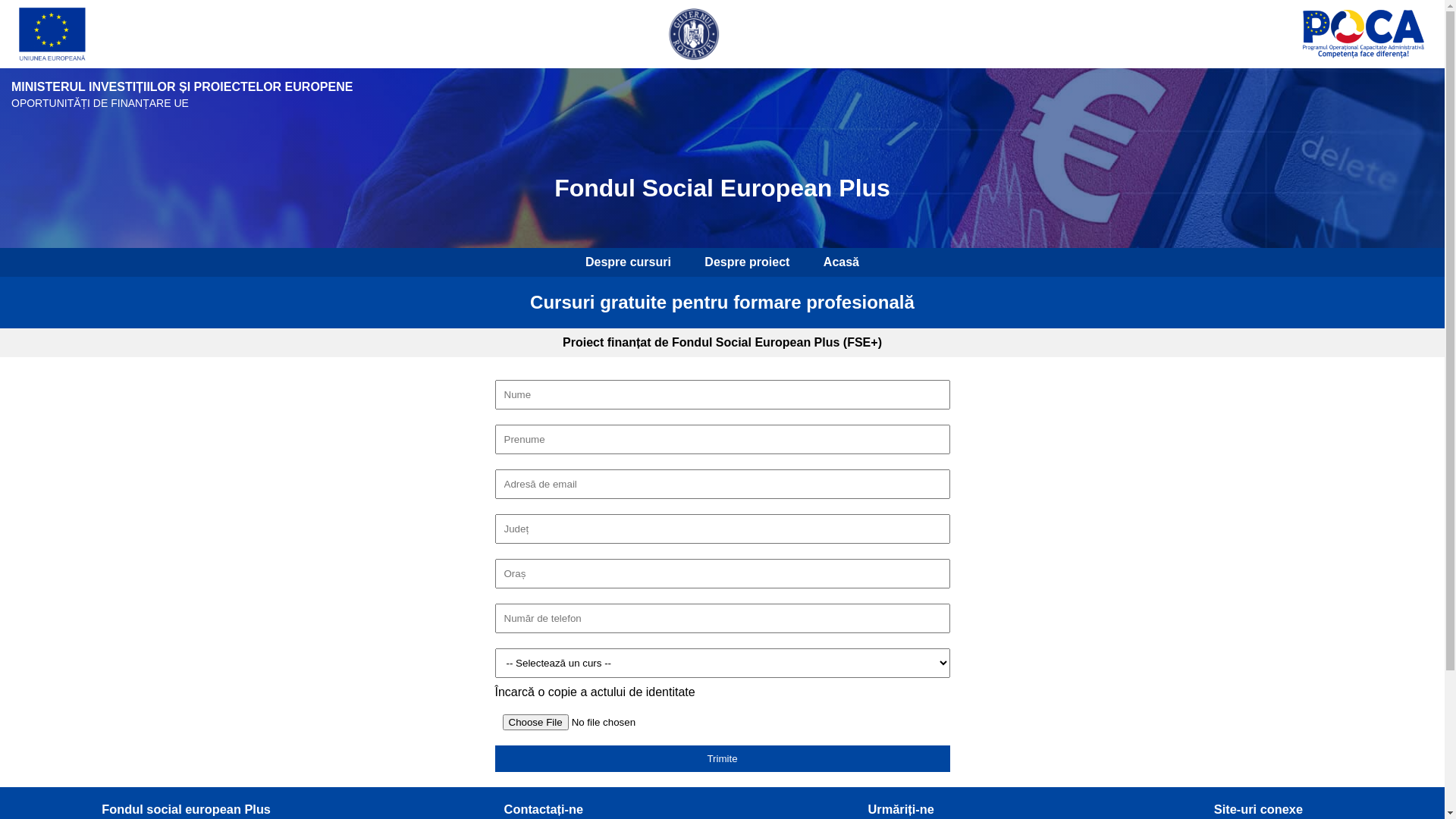 website screenshot of https://fondul-social-european.com/