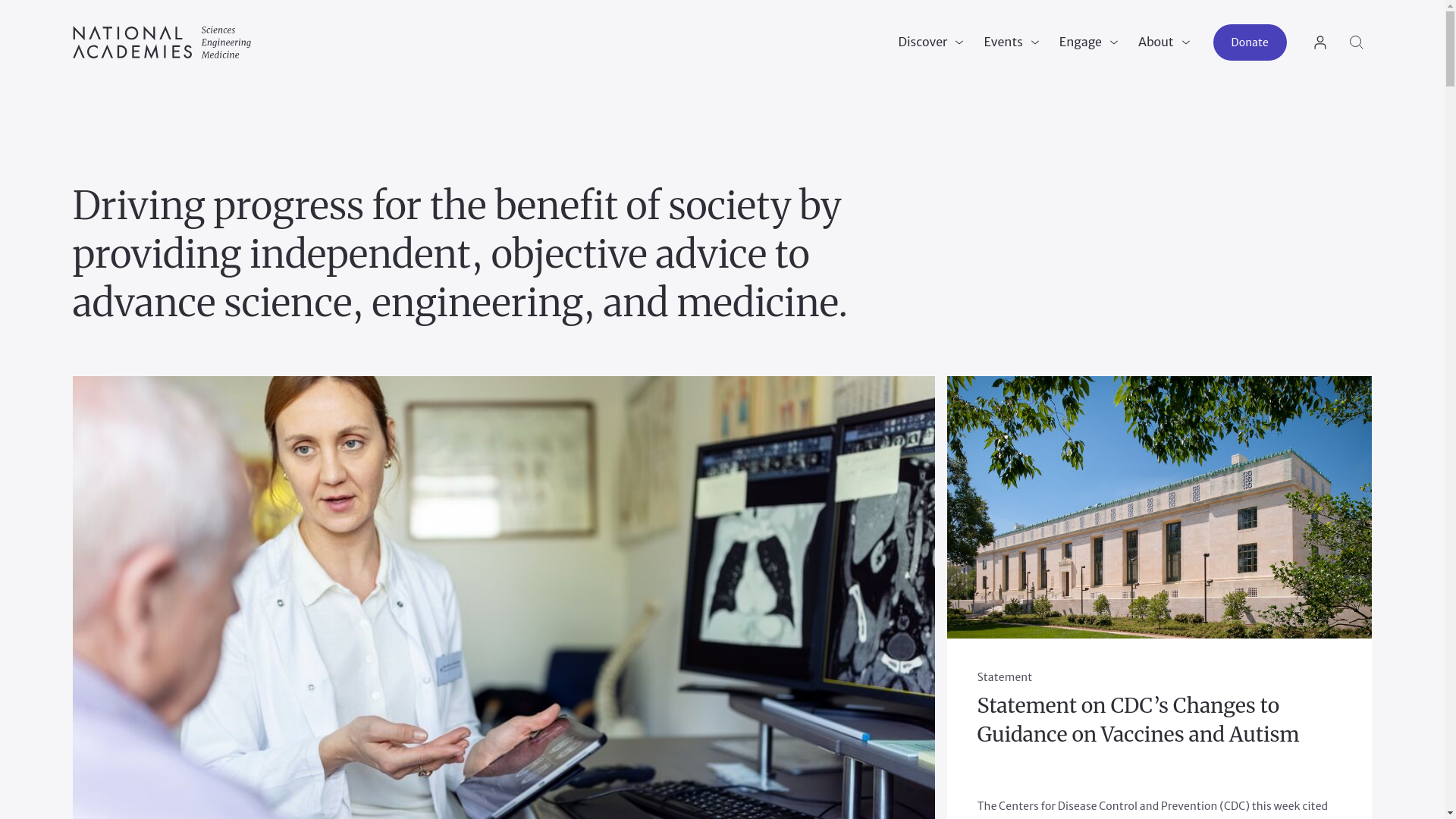 website screenshot of https://www.nationalacademies.org/