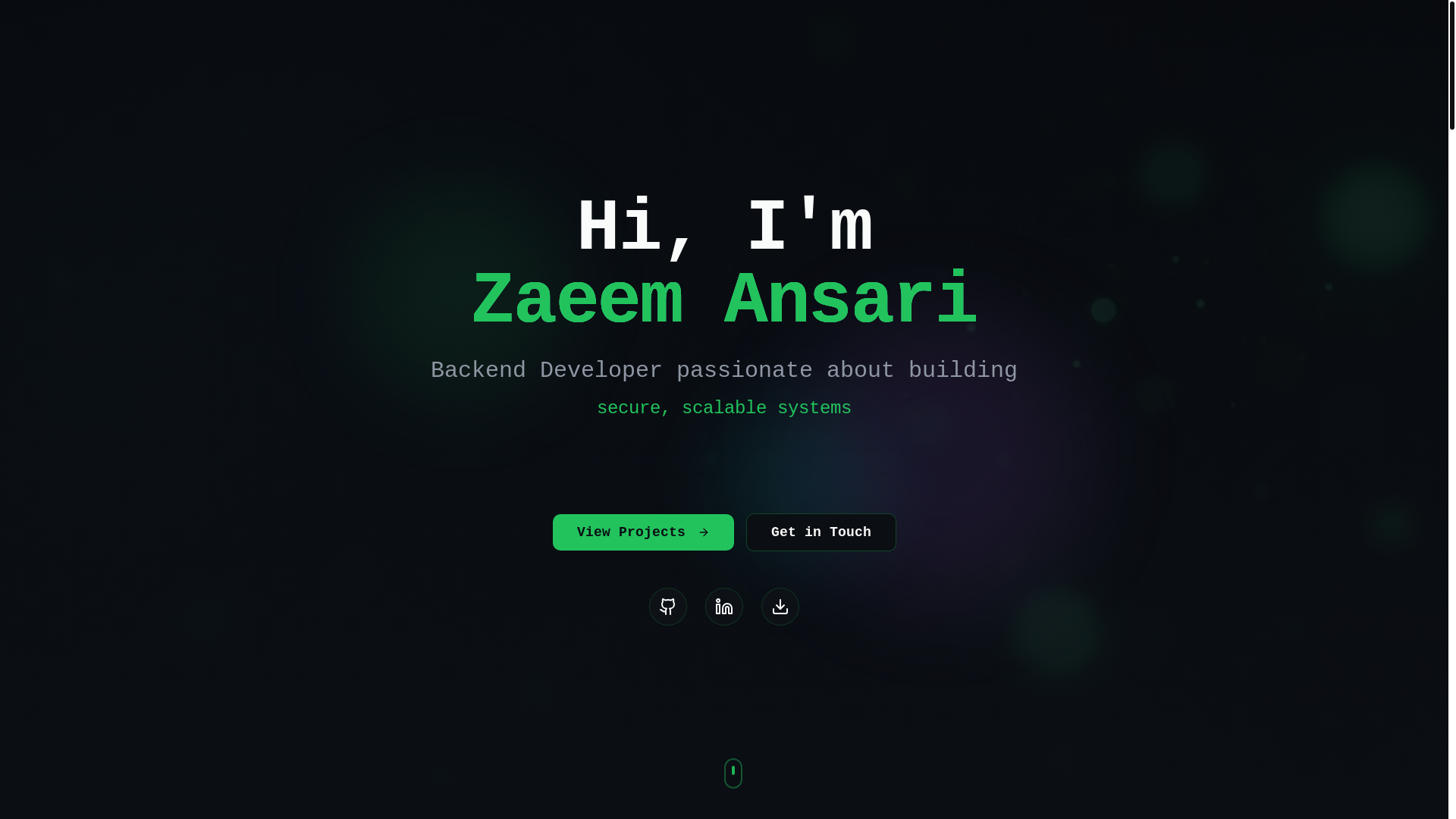 website screenshot of https://zaeemansari.engineer/