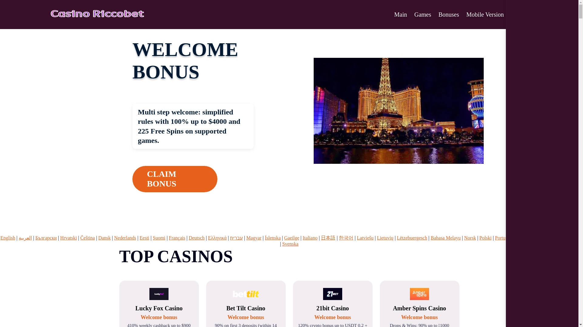 website screenshot of https://casinoriccobet1.bond/