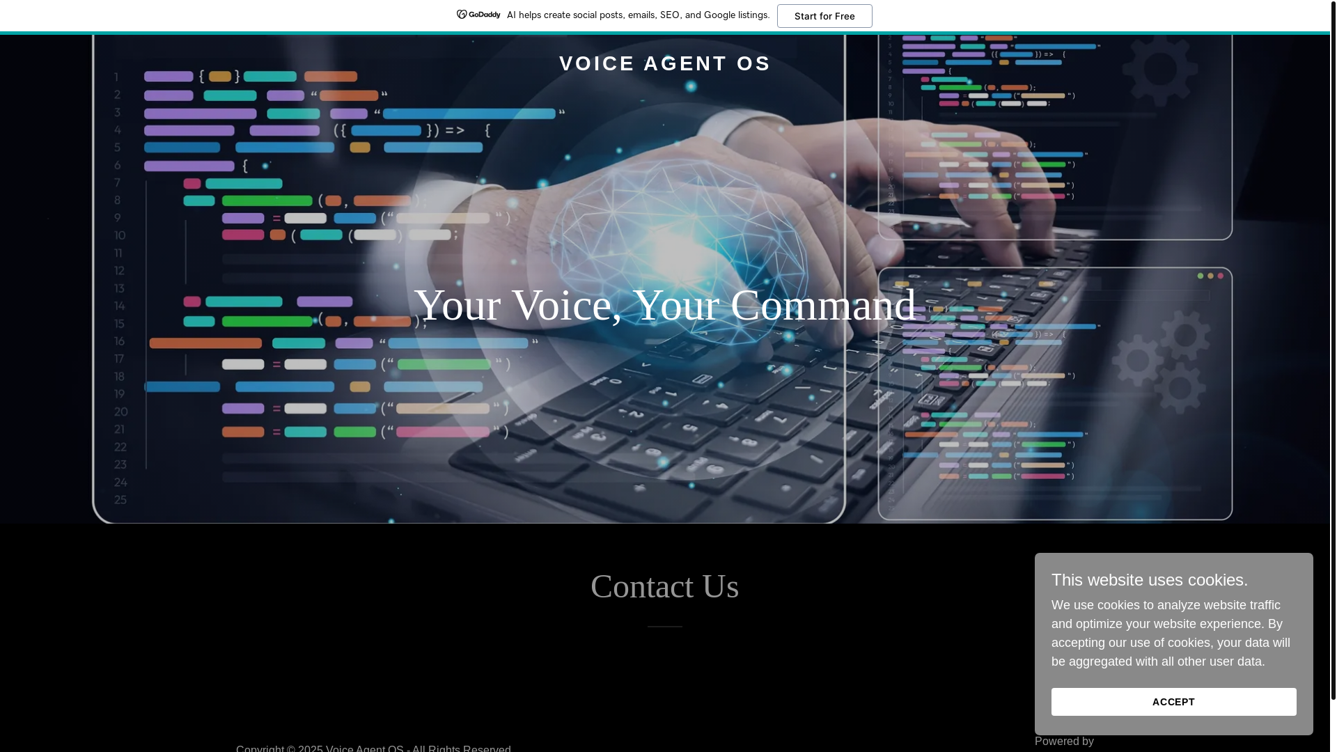 website screenshot of https://voiceagentos.com/