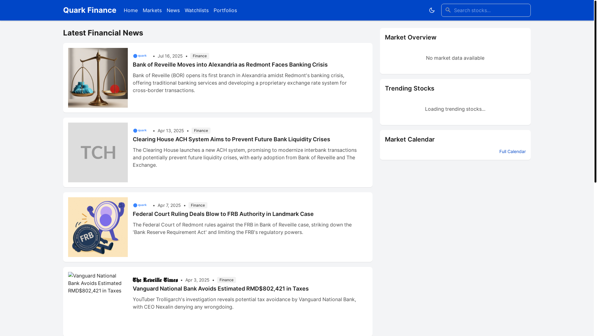 website screenshot of https://quarkdc-finance.pages.dev/